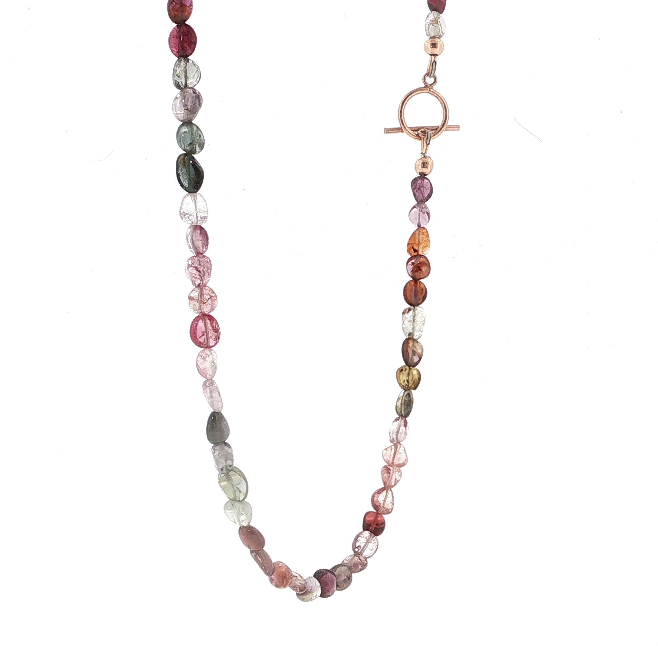 Multi Red Spinel Gemstone Beaded Necklace