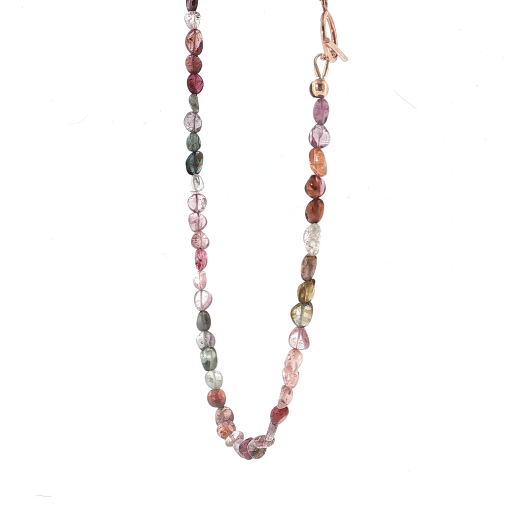 Multi Red Spinel Gemstone Beaded Necklace
