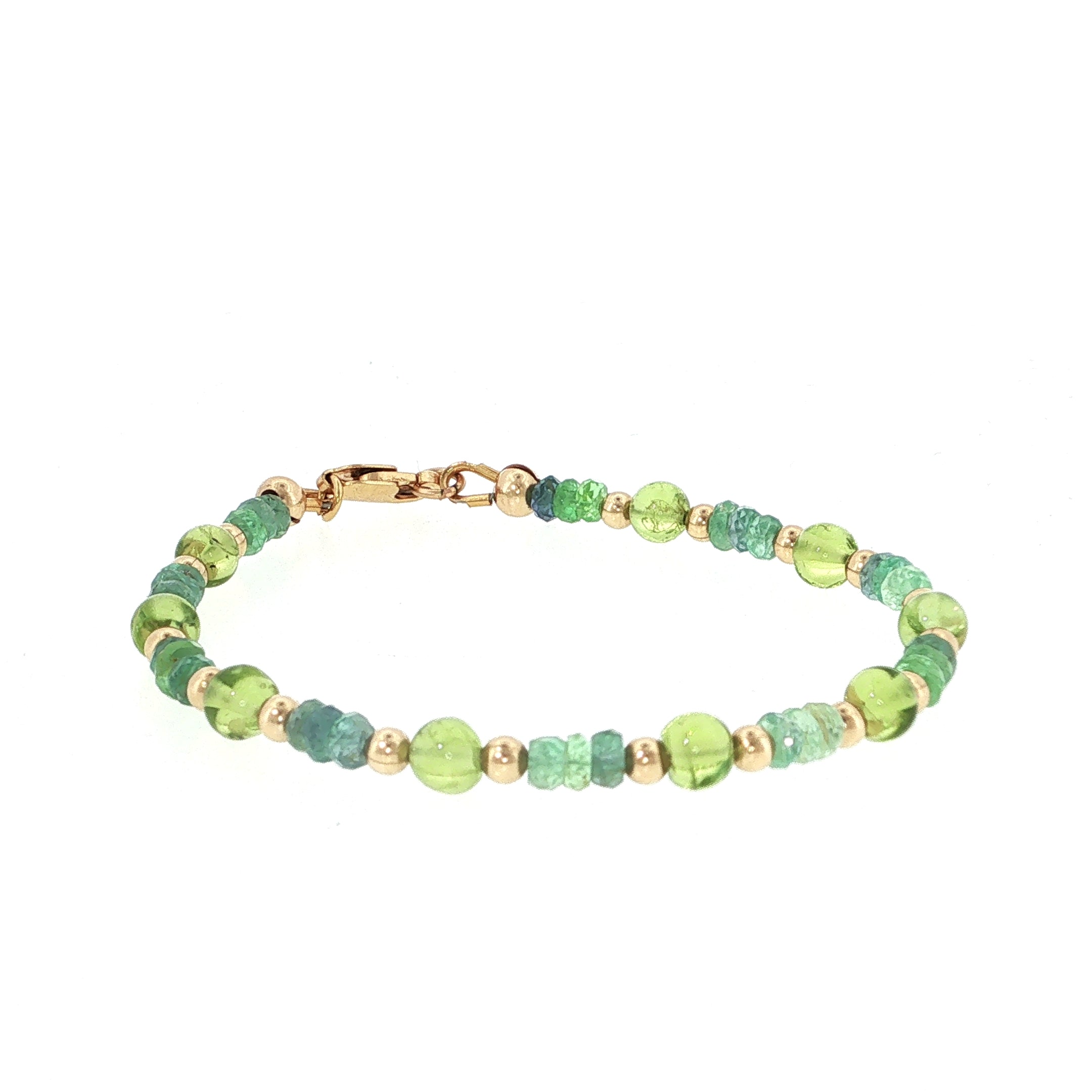 Kornerupine & Peridot Gold-Filled Beaded Bracelet