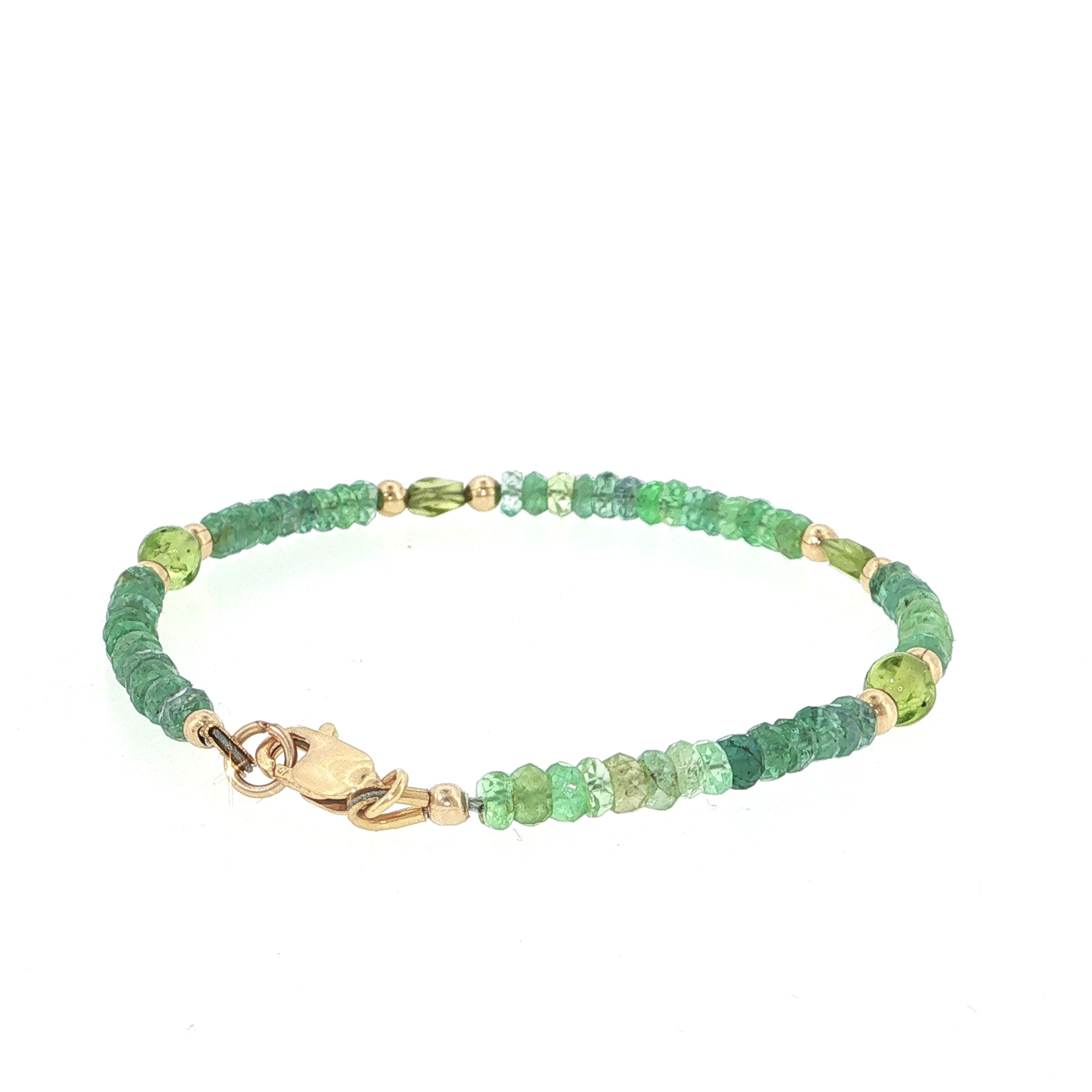 Kornerupine & Peridot Gold-Filled Beaded Bracelet