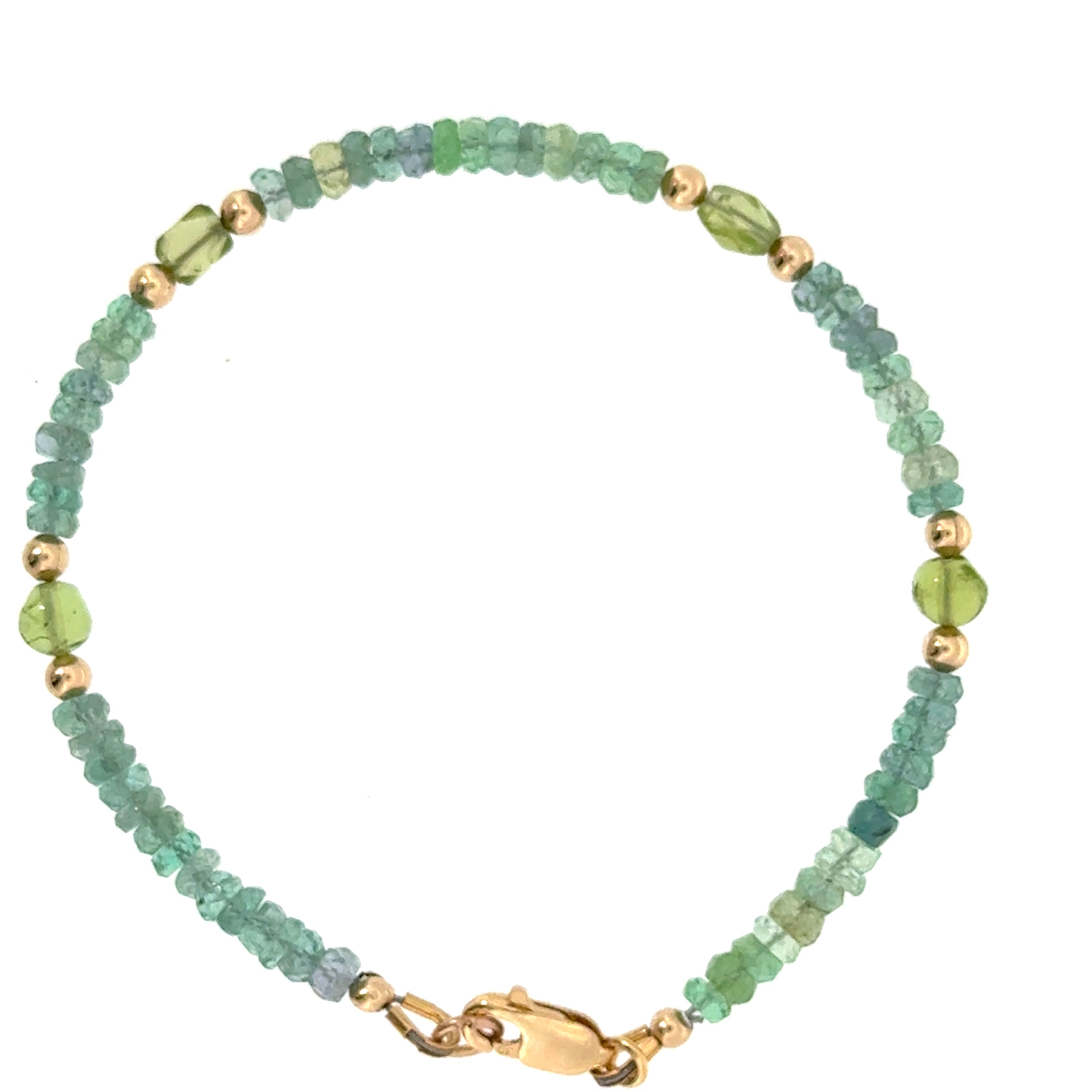 Kornerupine & Peridot Gold-Filled Beaded Bracelet