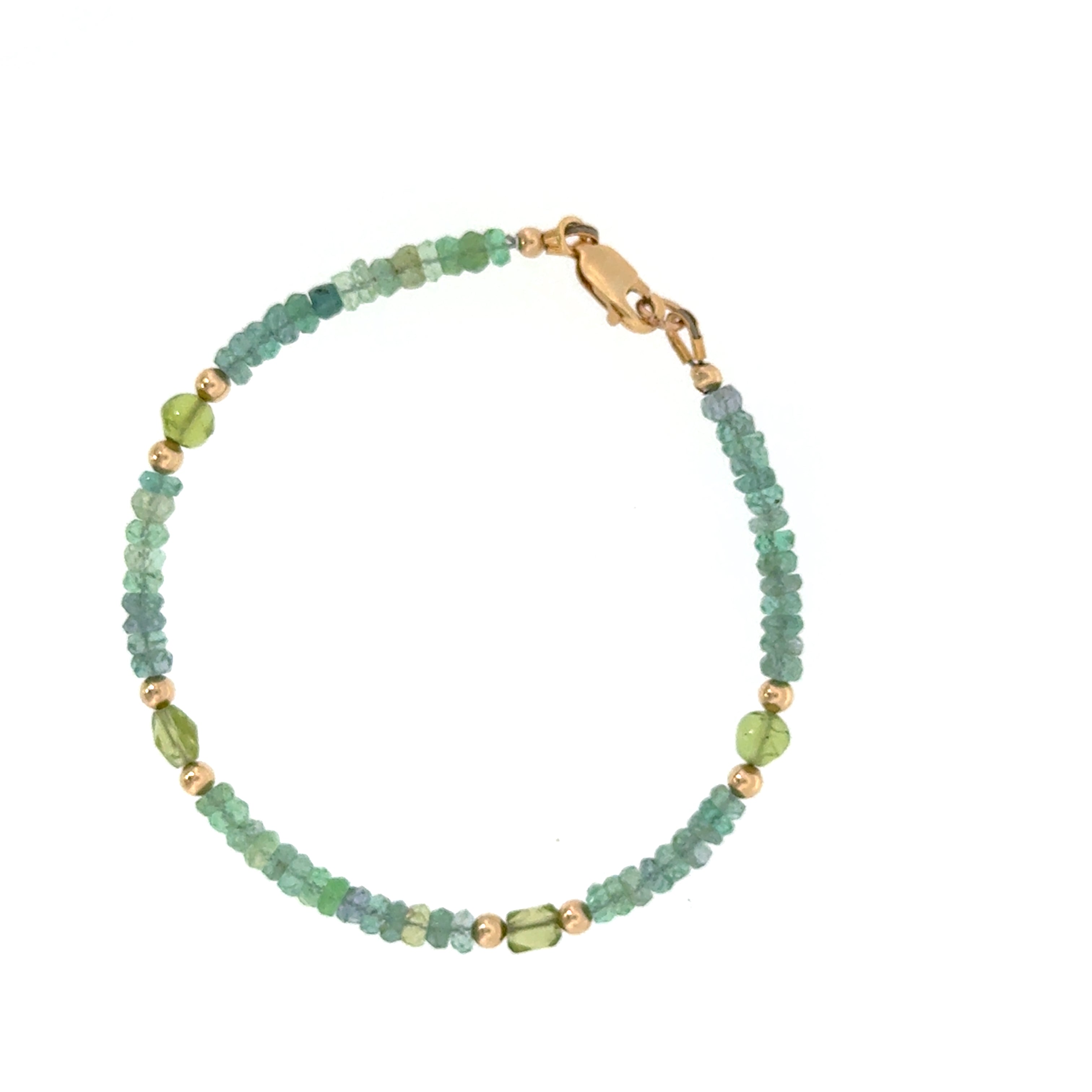 Kornerupine & Peridot Gold-Filled Beaded Bracelet