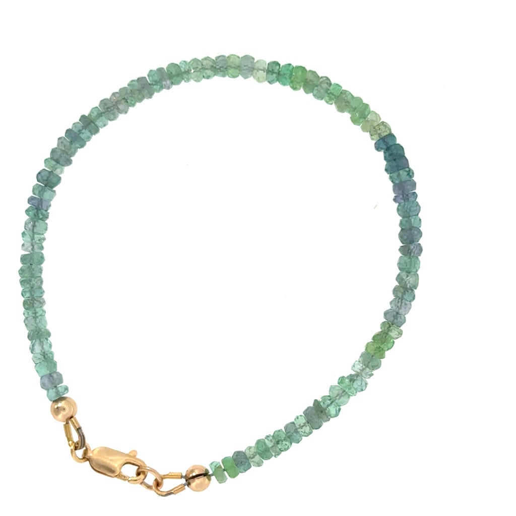 Kornerupine & Peridot Gold-Filled Beaded Bracelet
