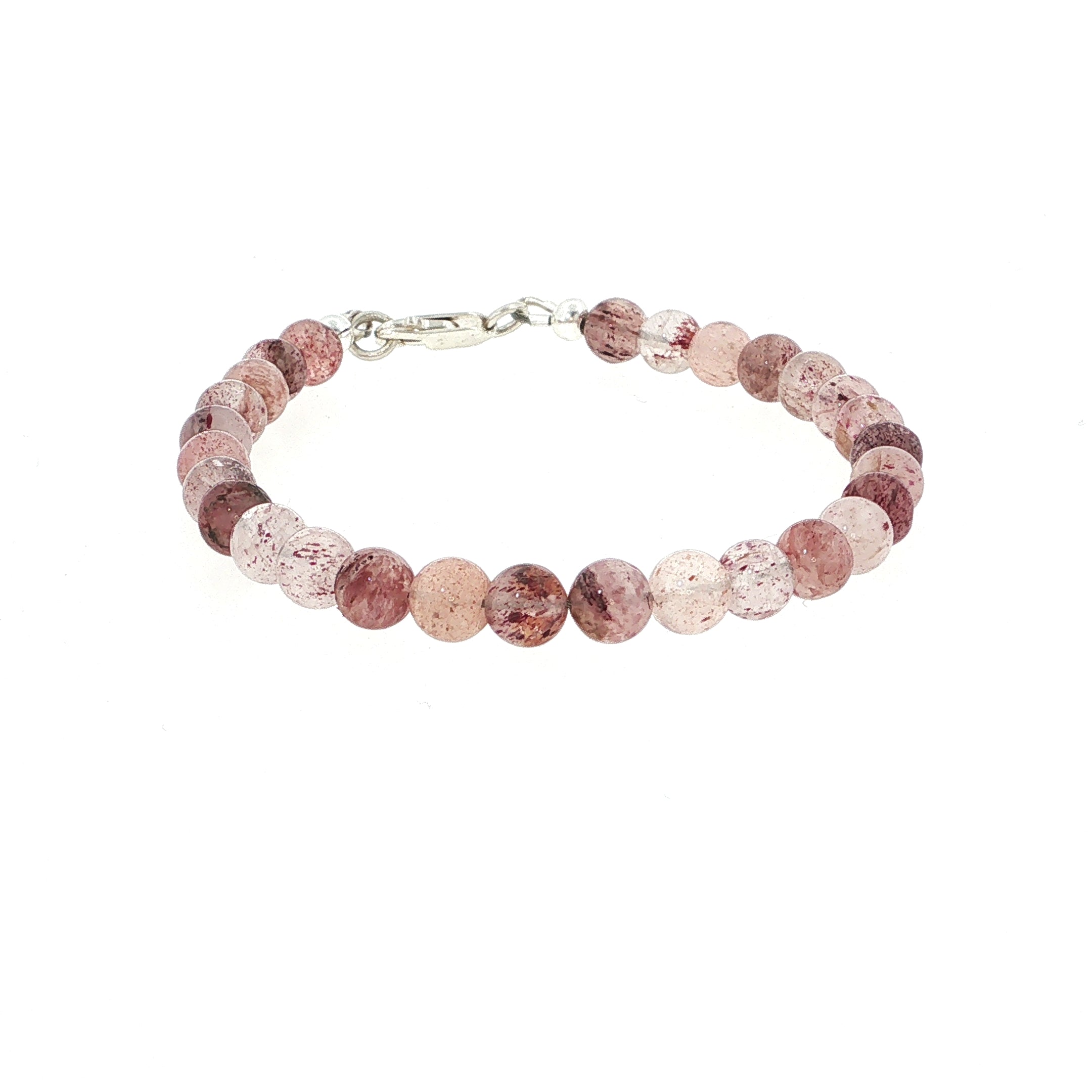 Strawberry Quartz Gemstone Beaded Bracelet Collection