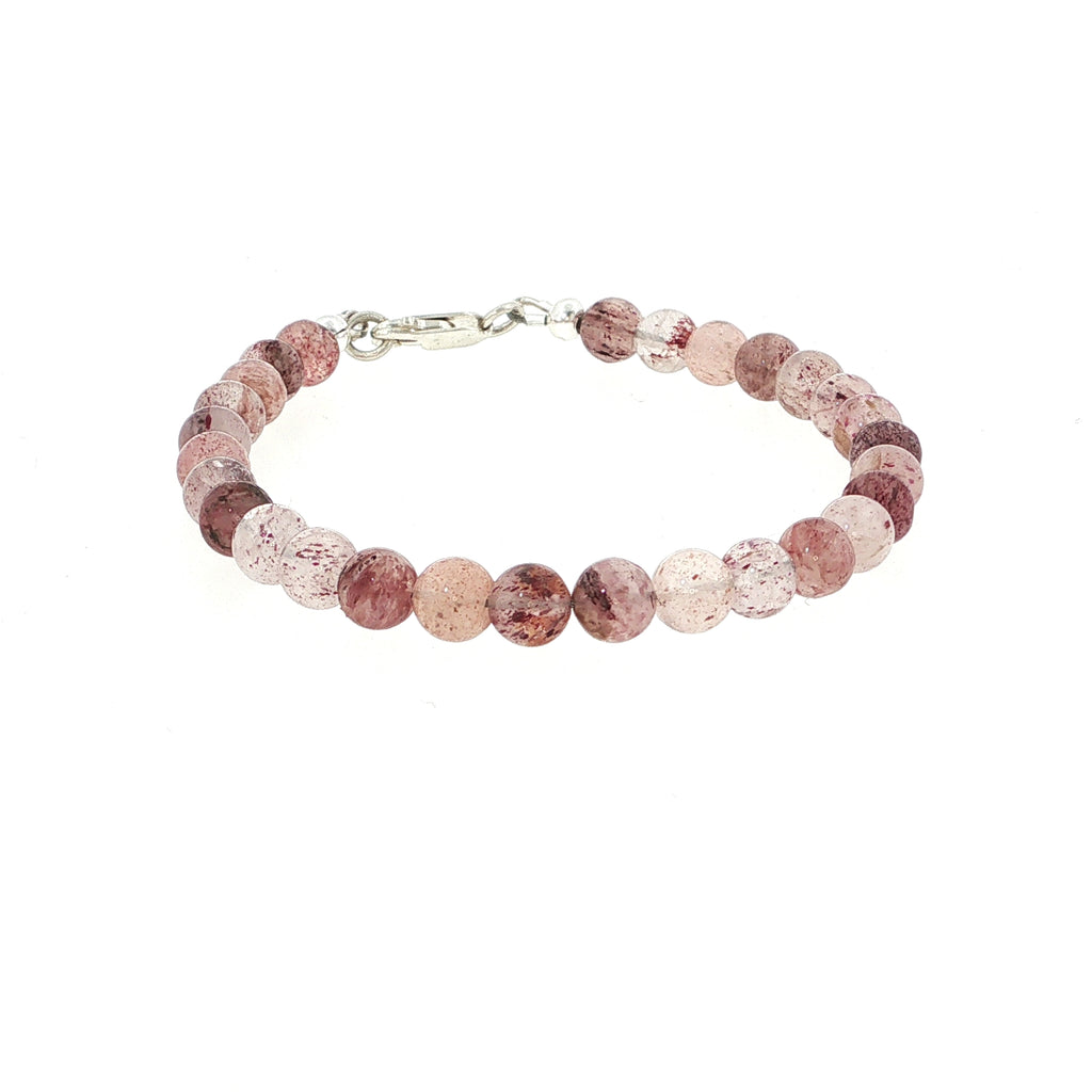 Strawberry Quartz Gemstone Beaded Bracelet Collection