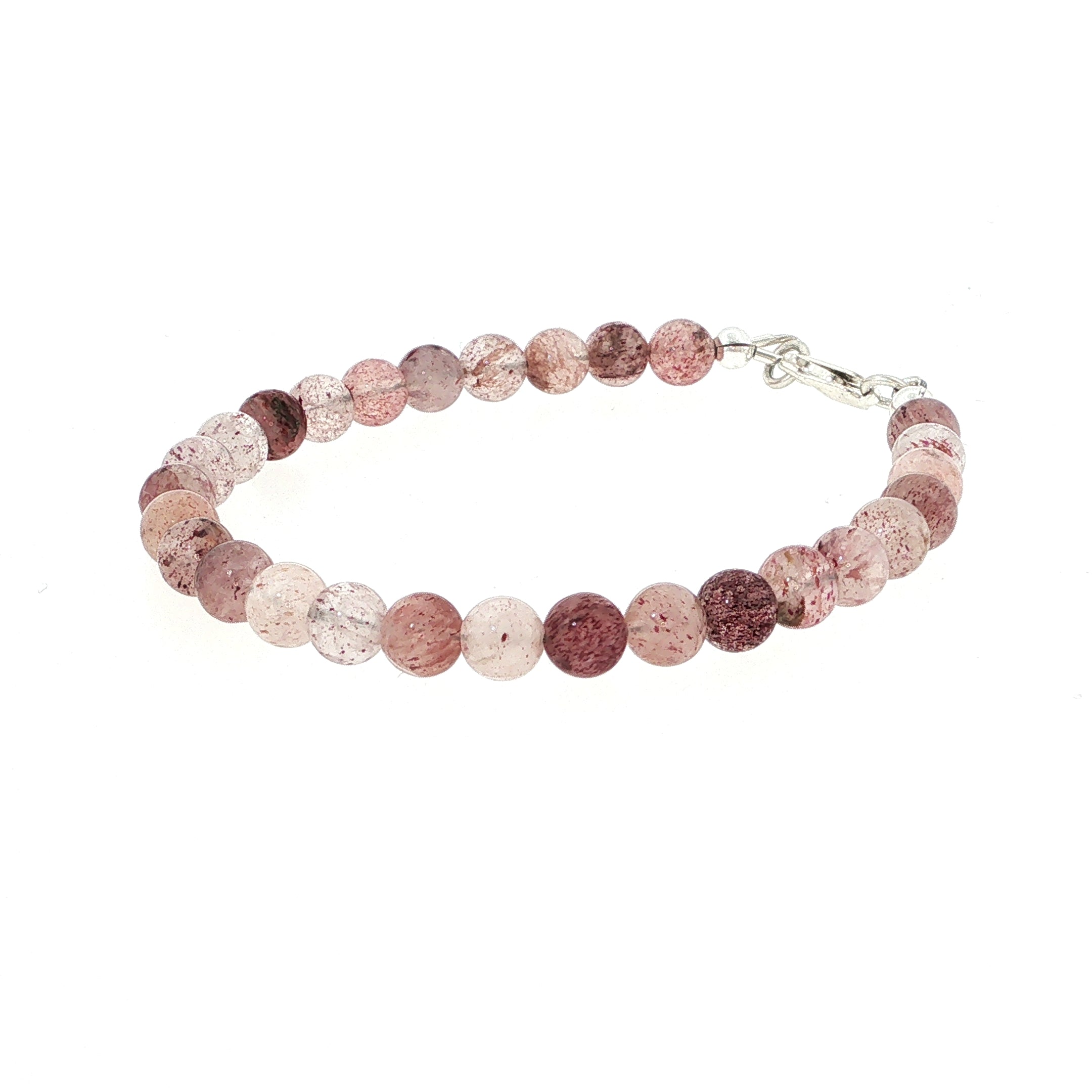Strawberry Quartz Gemstone Beaded Bracelet Collection