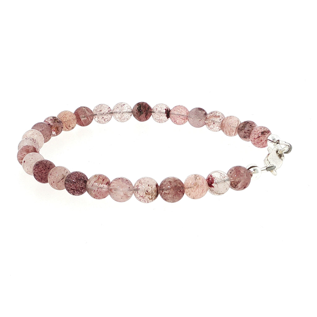 Strawberry Quartz Gemstone Beaded Bracelet Collection