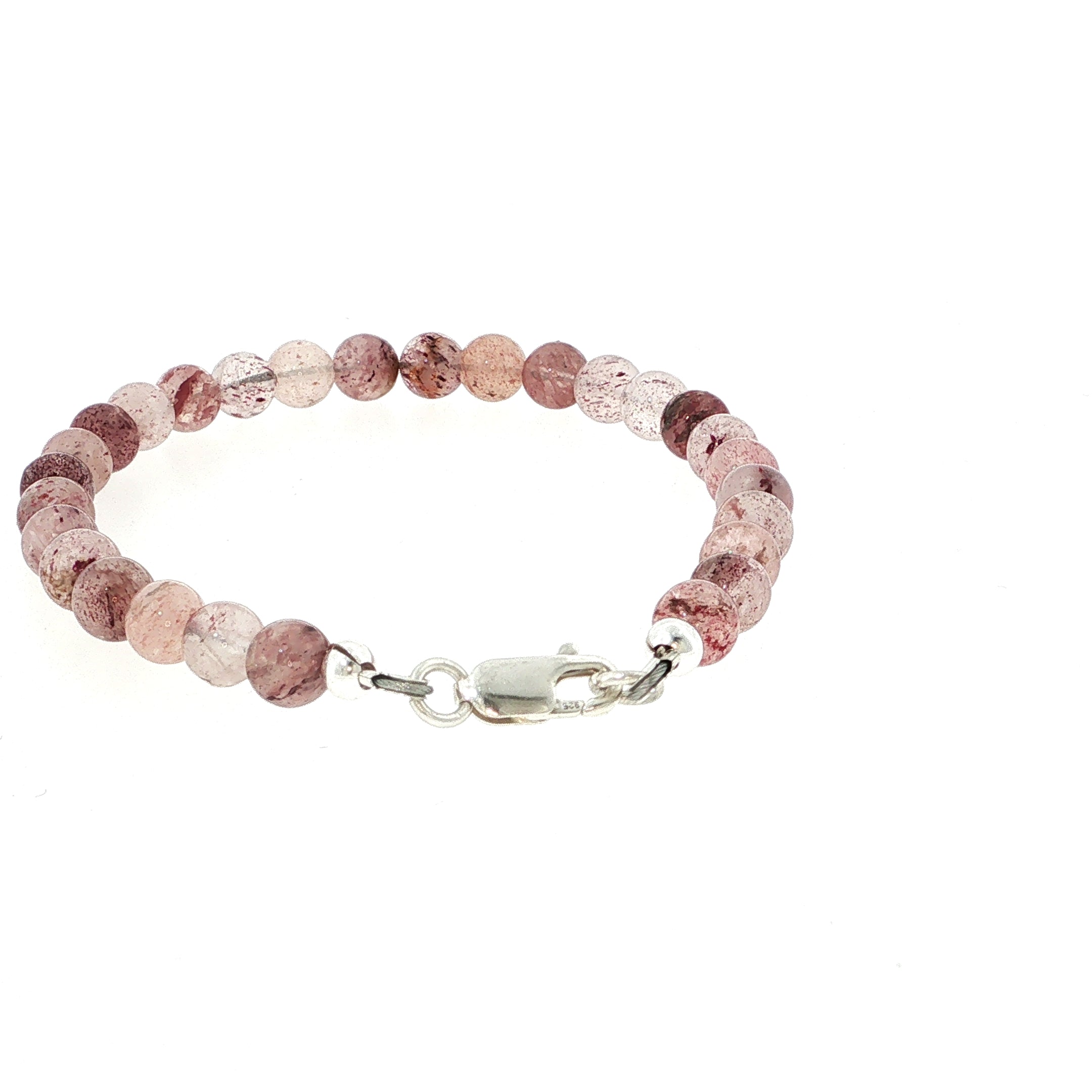 Strawberry Quartz Gemstone Beaded Bracelet Collection