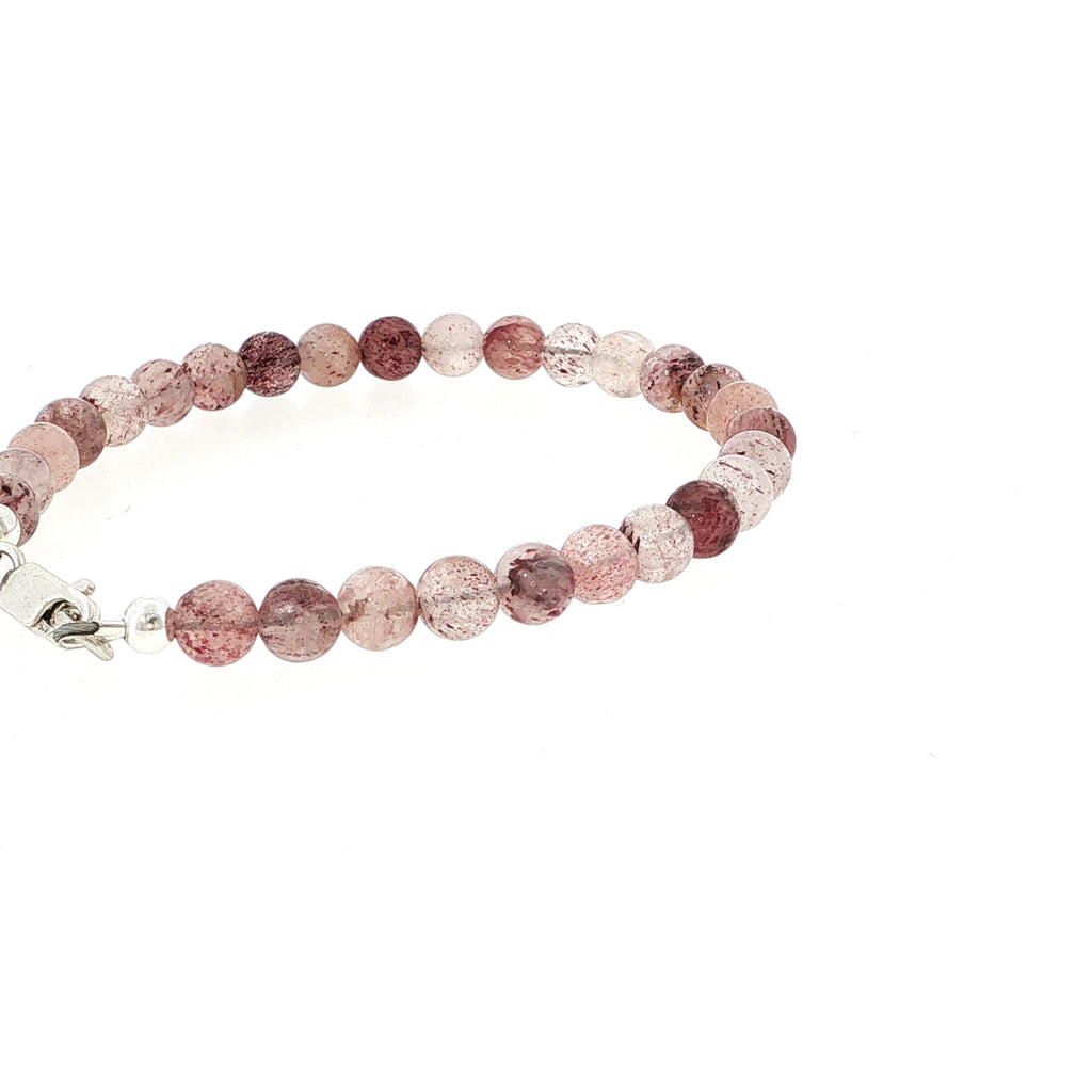 Strawberry Quartz Gemstone Beaded Bracelet Collection