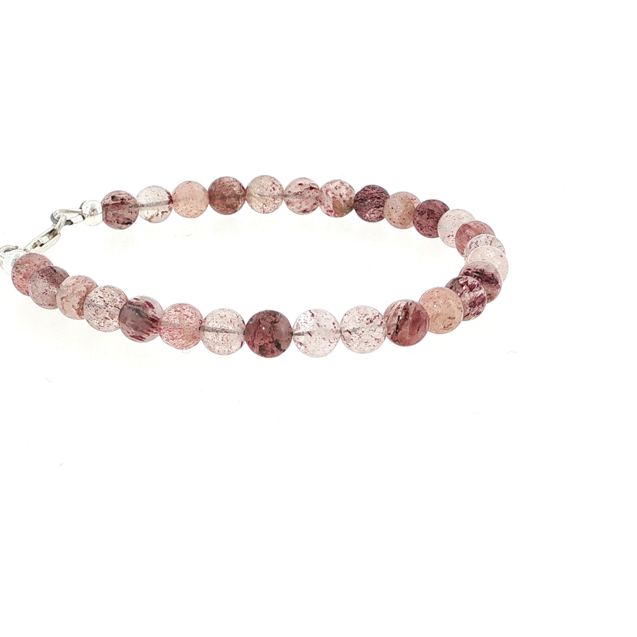 Strawberry Quartz Gemstone Beaded Bracelet Collection