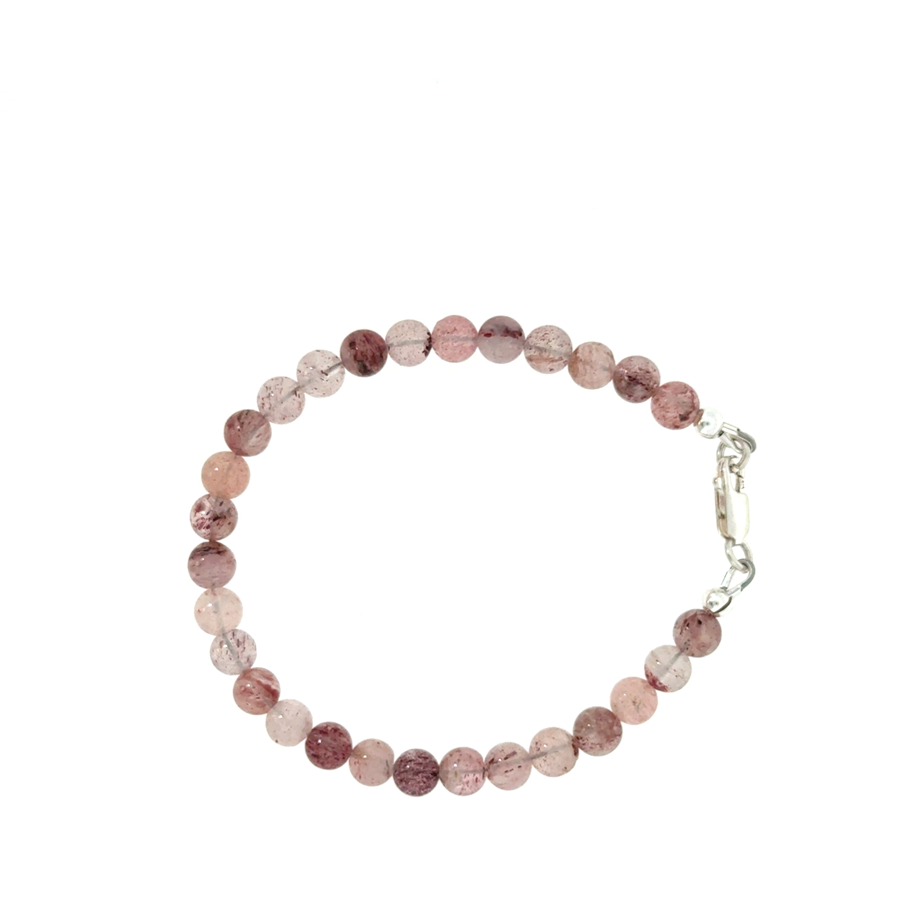 Strawberry Quartz Gemstone Beaded Bracelet Collection