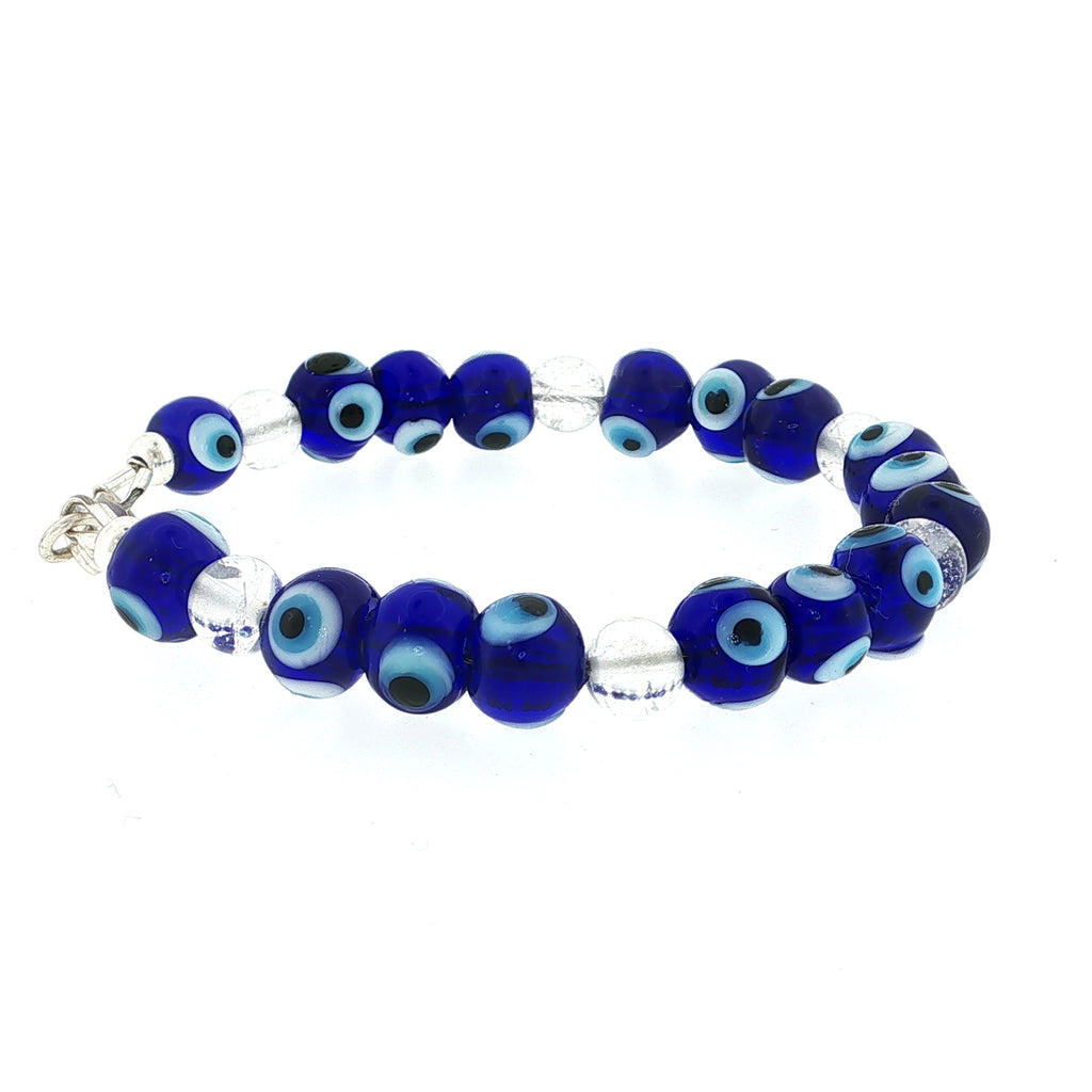 Blue Evil Eye Glass Beaded Bracelet Collection