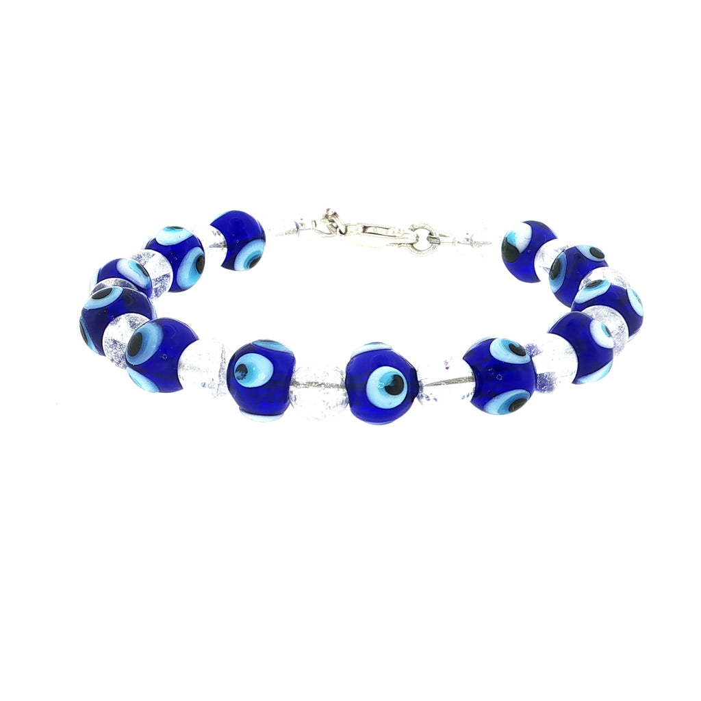 Blue Evil Eye Glass Beaded Bracelet Collection