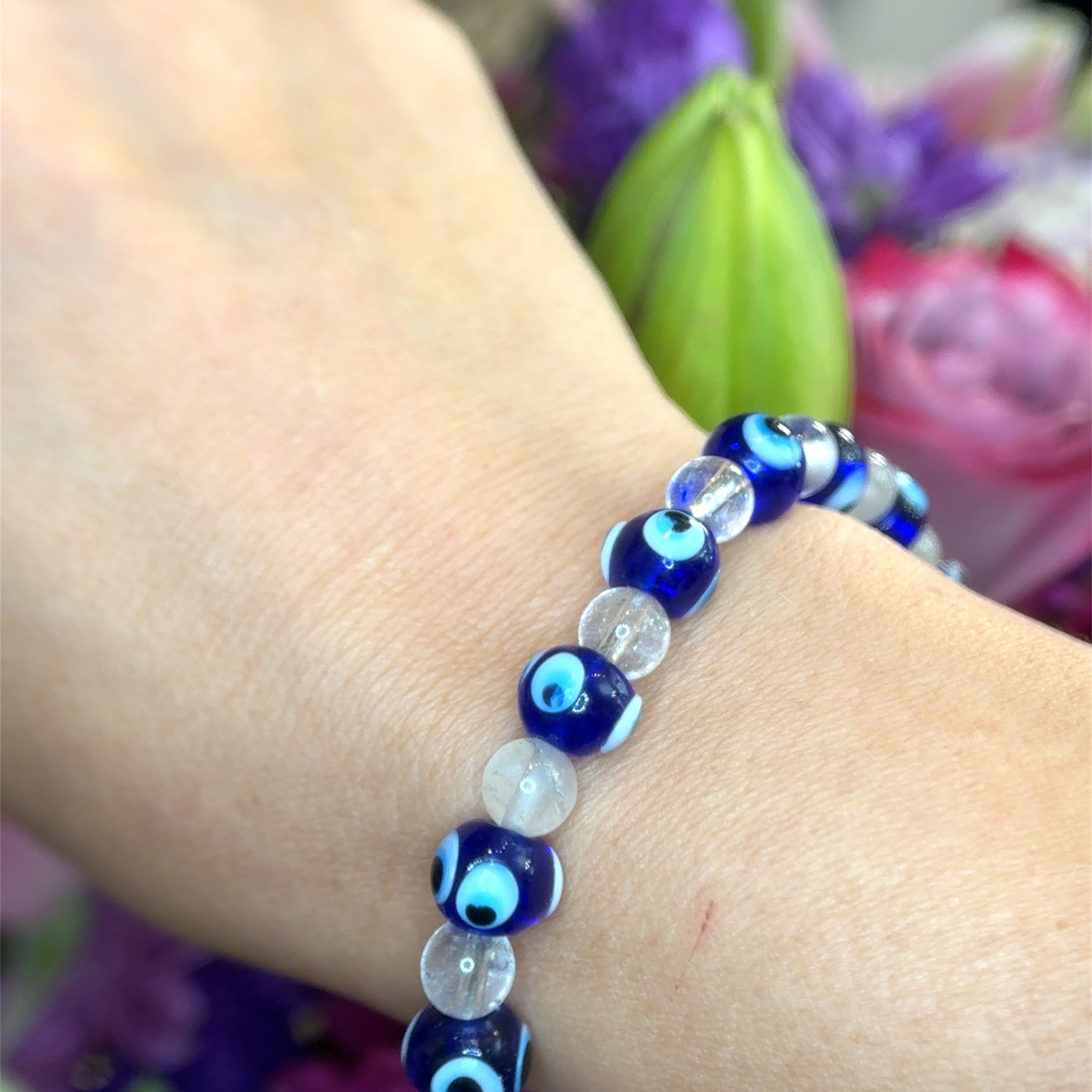 Blue Evil Eye Glass Beaded Bracelet Collection