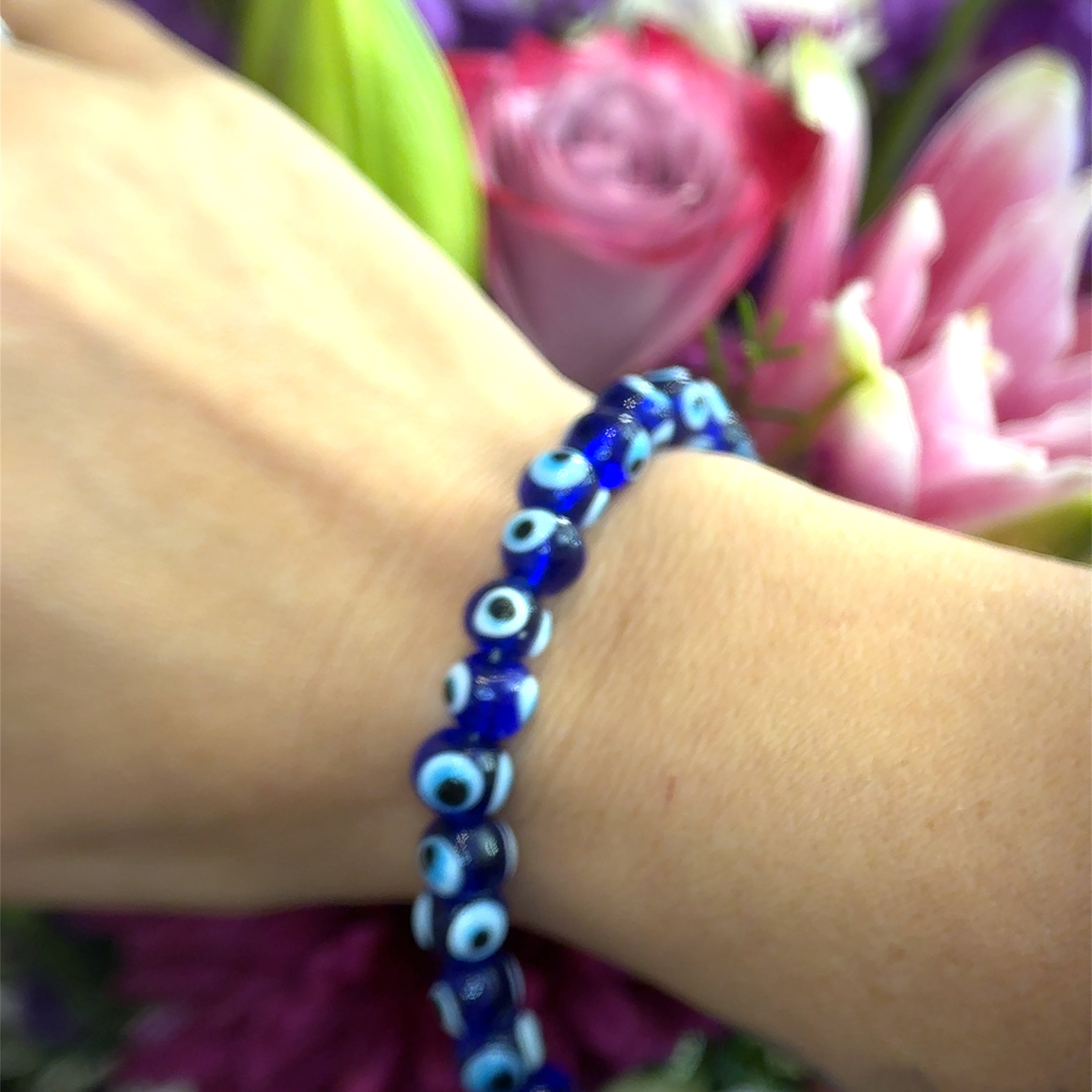 Blue Evil Eye Glass Beaded Bracelet Collection