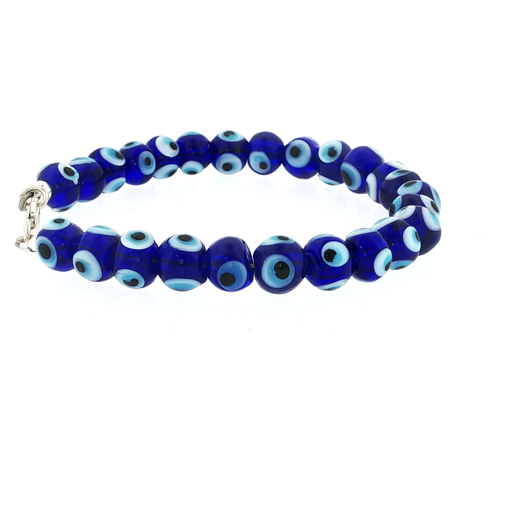 Blue Evil Eye Glass Beaded Bracelet Collection