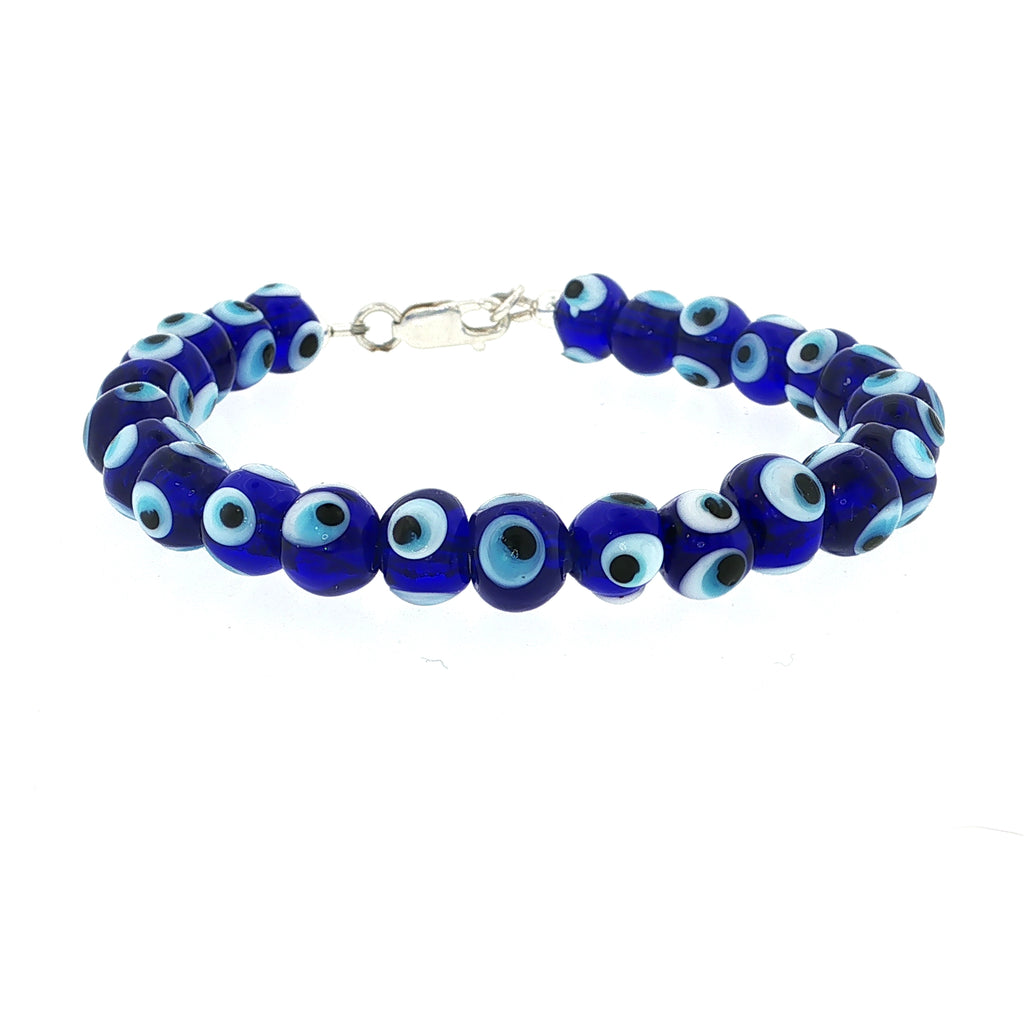 Blue Evil Eye Glass Beaded Bracelet Collection