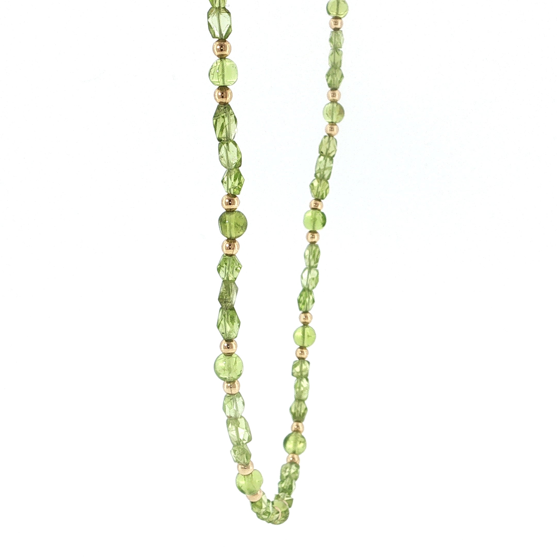 Peridot Gemstone and Gold Filled Beaded Necklace