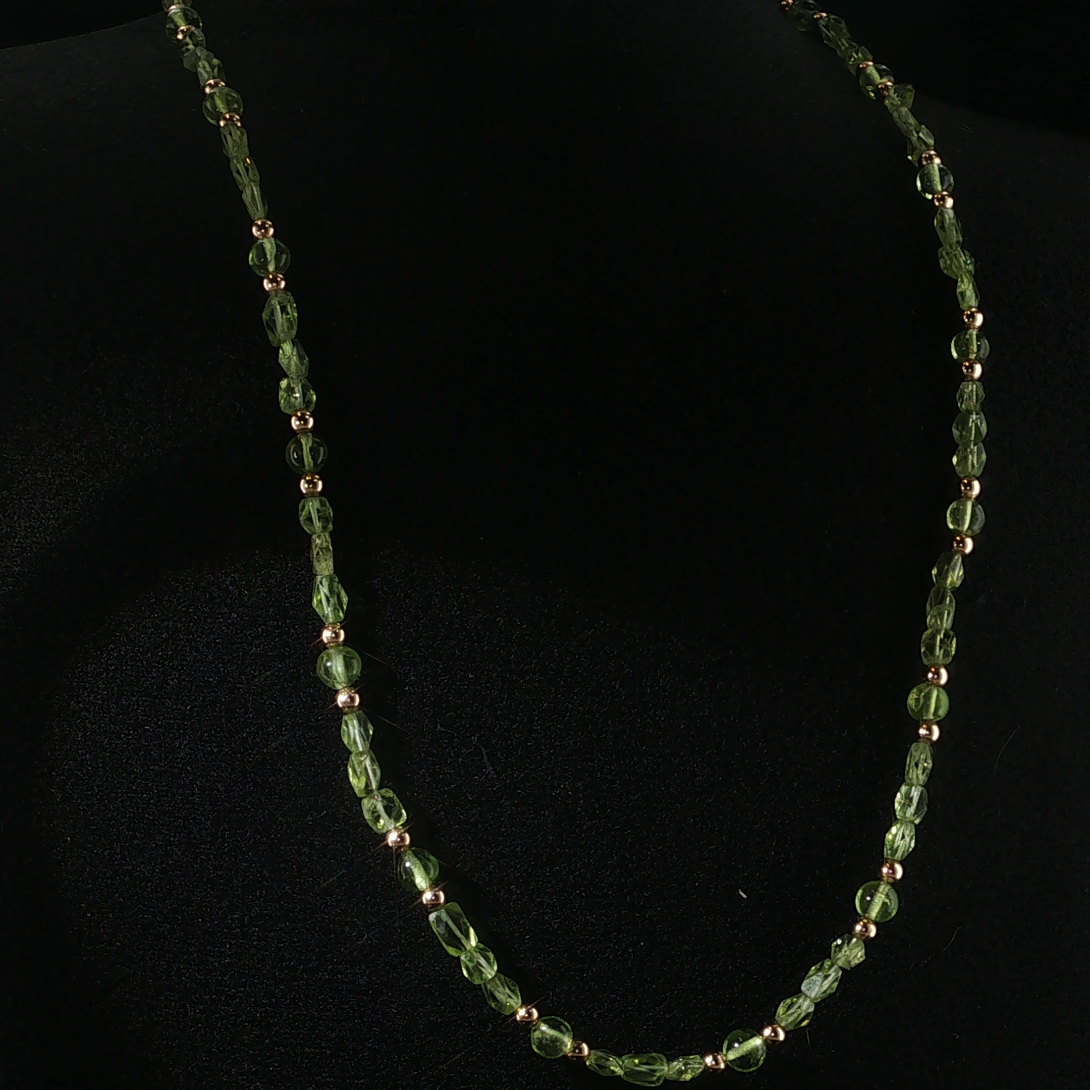 Peridot Gemstone and Gold Filled Beaded Necklace