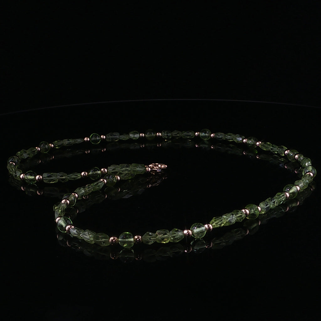 Peridot Gemstone and Gold Filled Beaded Necklace