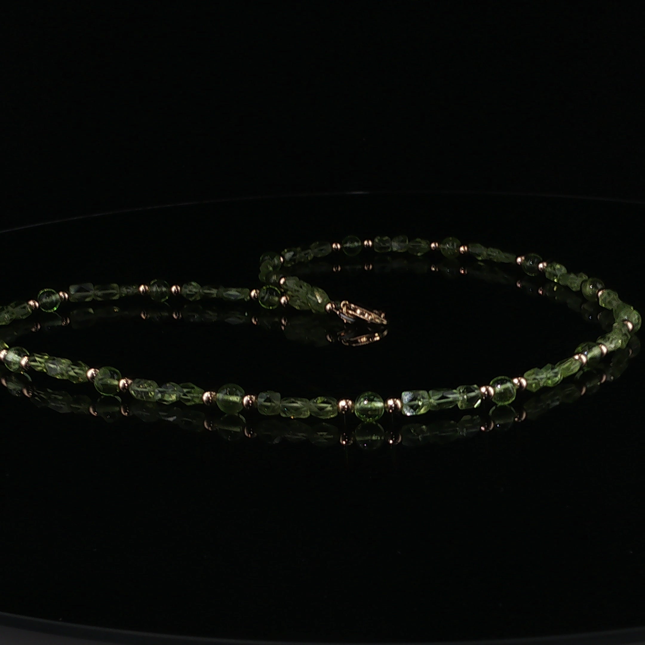 Peridot Gemstone and Gold Filled Beaded Necklace