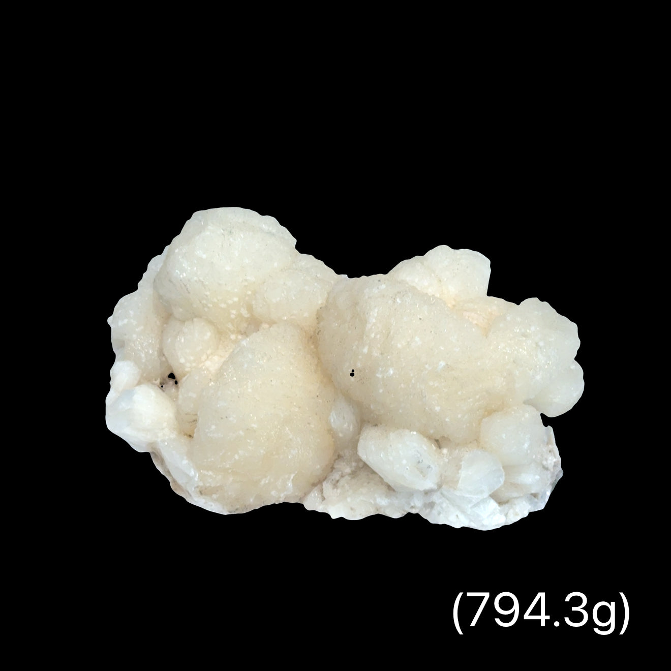 #17 Stilbite on a Black background, front view.
