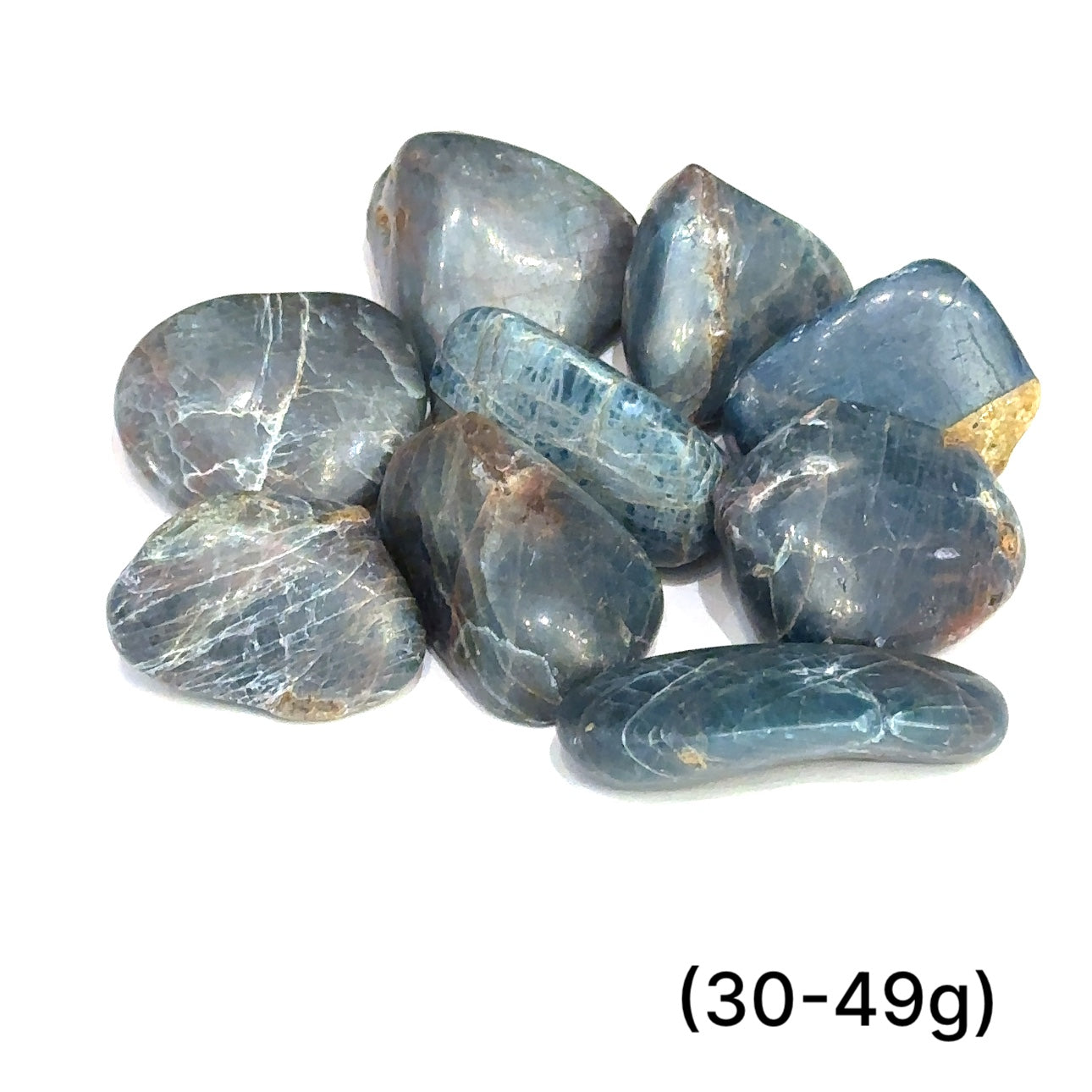 Blue Apatite Gemstone Tumbles