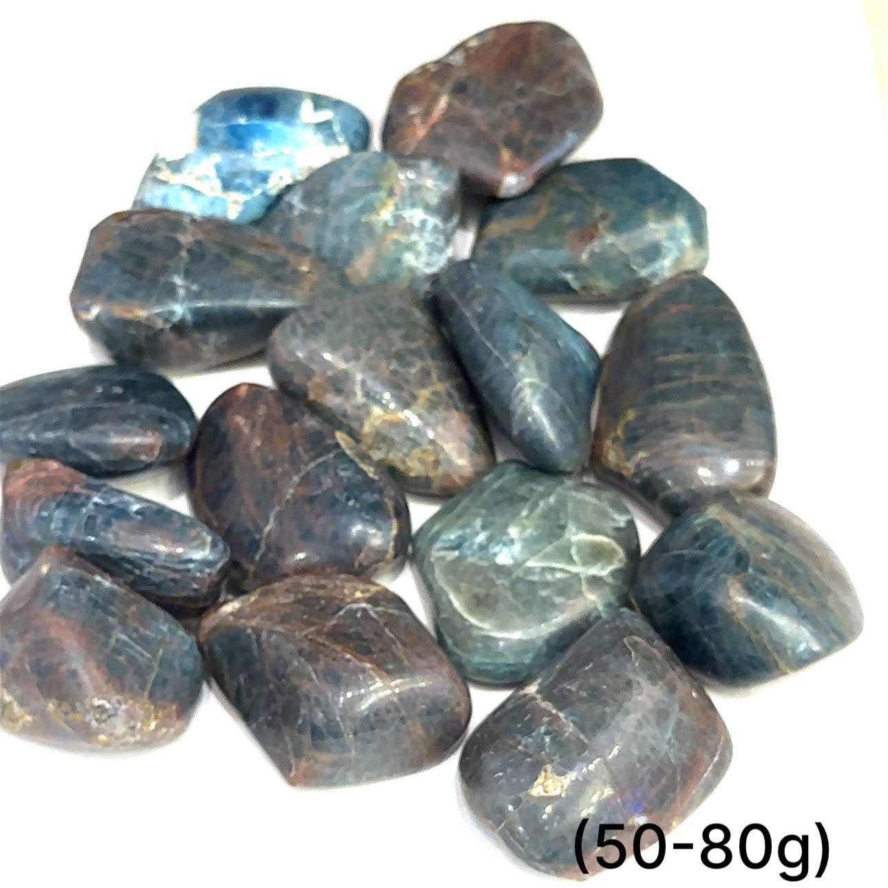 Blue Apatite Gemstone Tumbles
