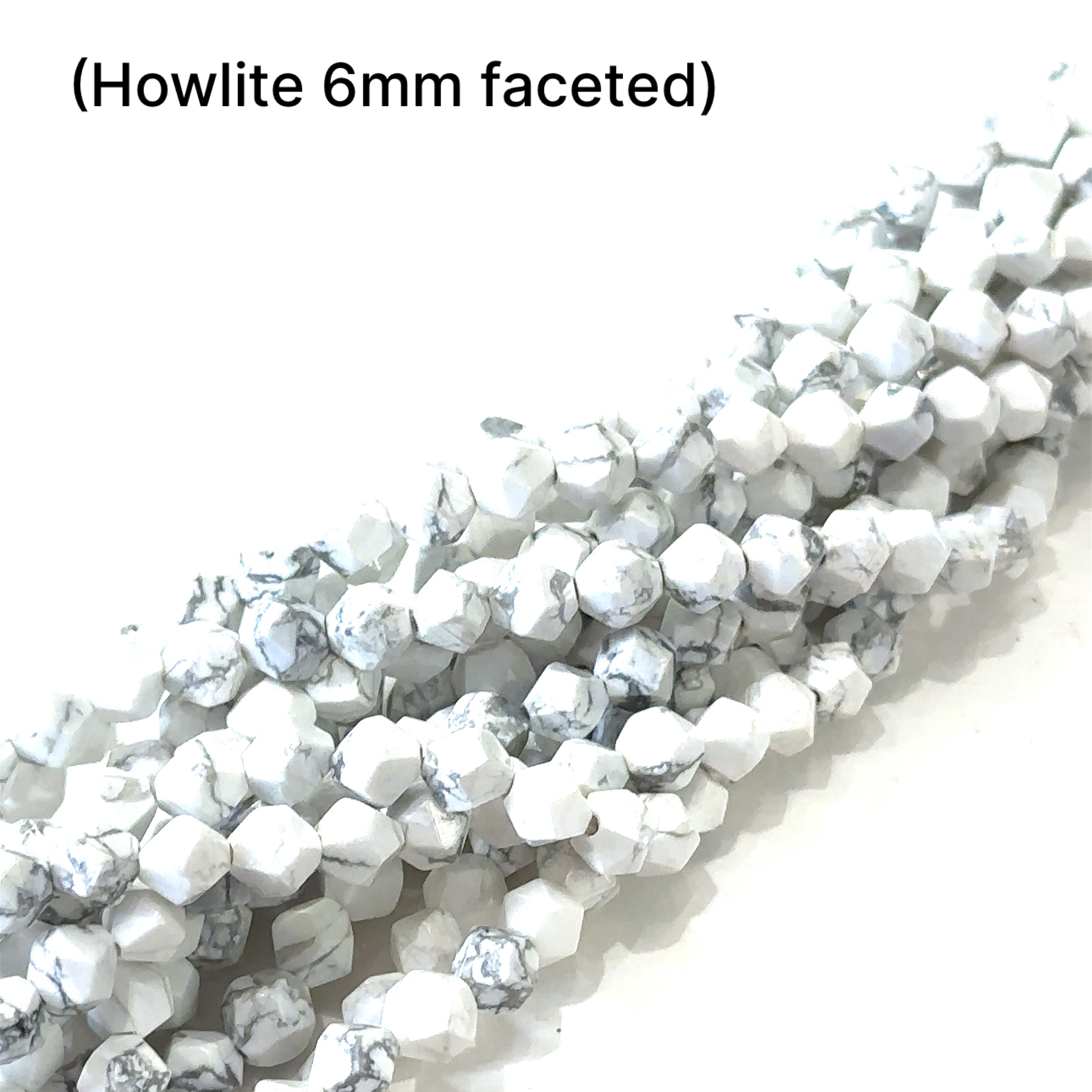 White Howlite Gemstone Strands, Jewelry supplies