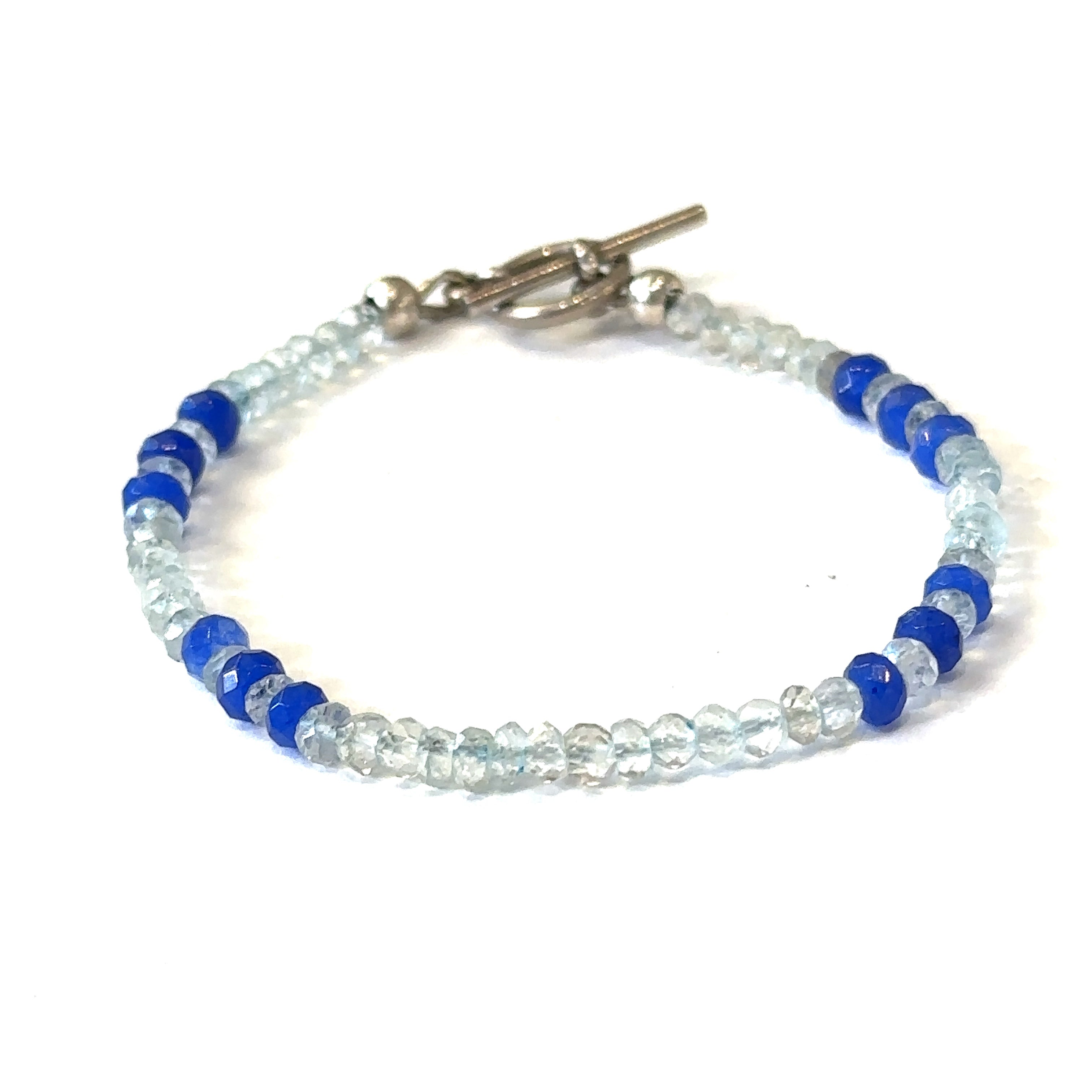 Aquamarine and Sodalite gemstone Bracelet, Jewelry