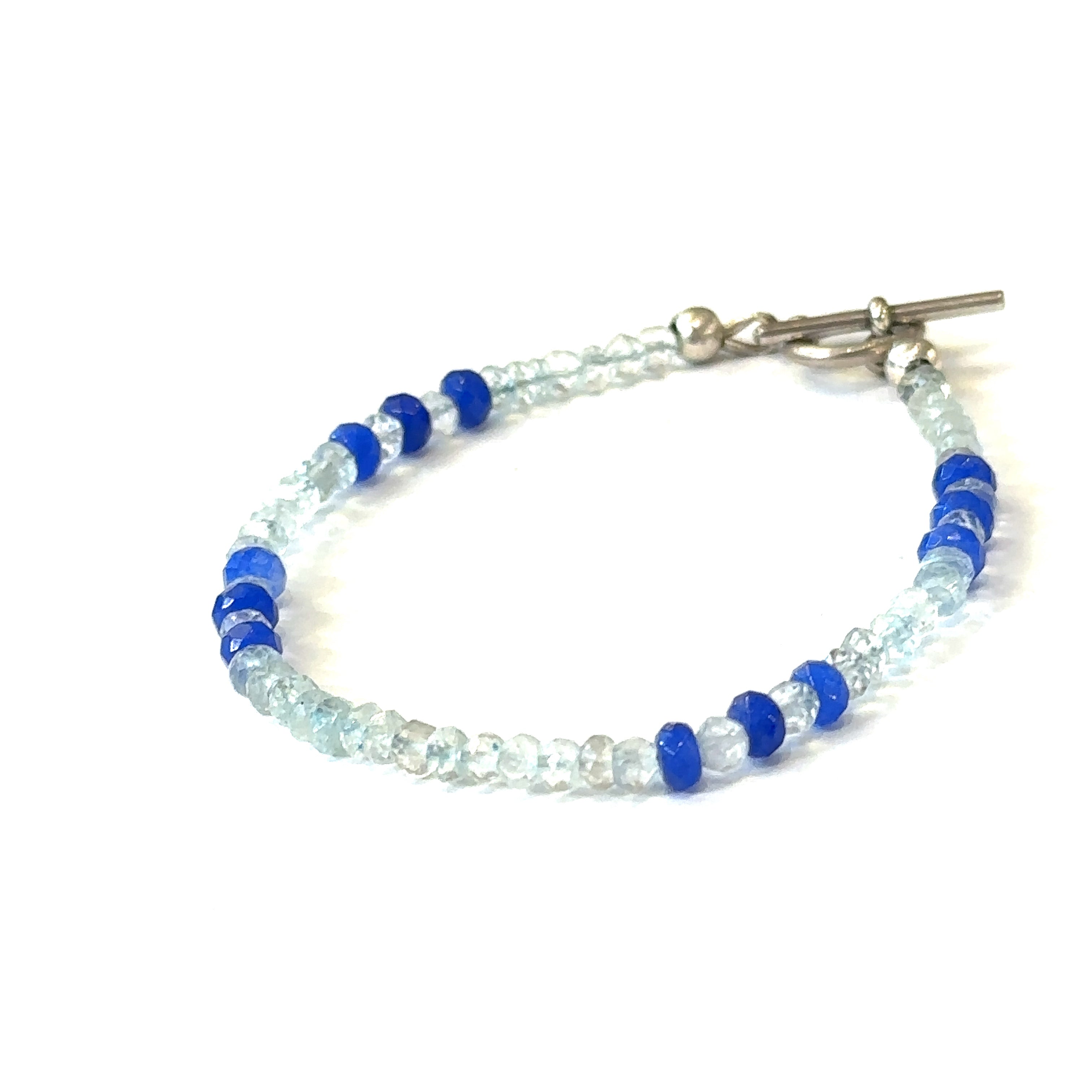 Aquamarine and Sodalite gemstone Bracelet, Jewelry