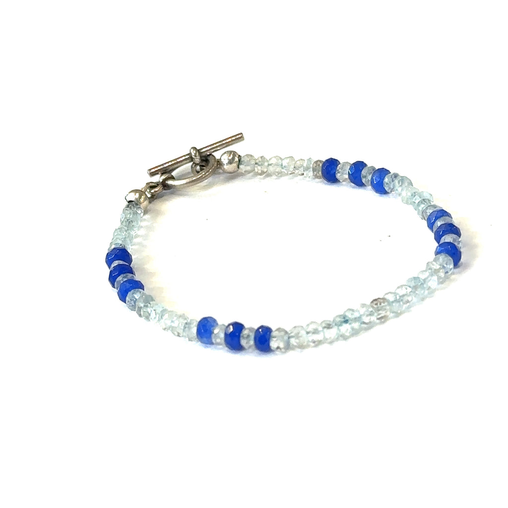 Aquamarine and Sodalite gemstone Bracelet, Jewelry