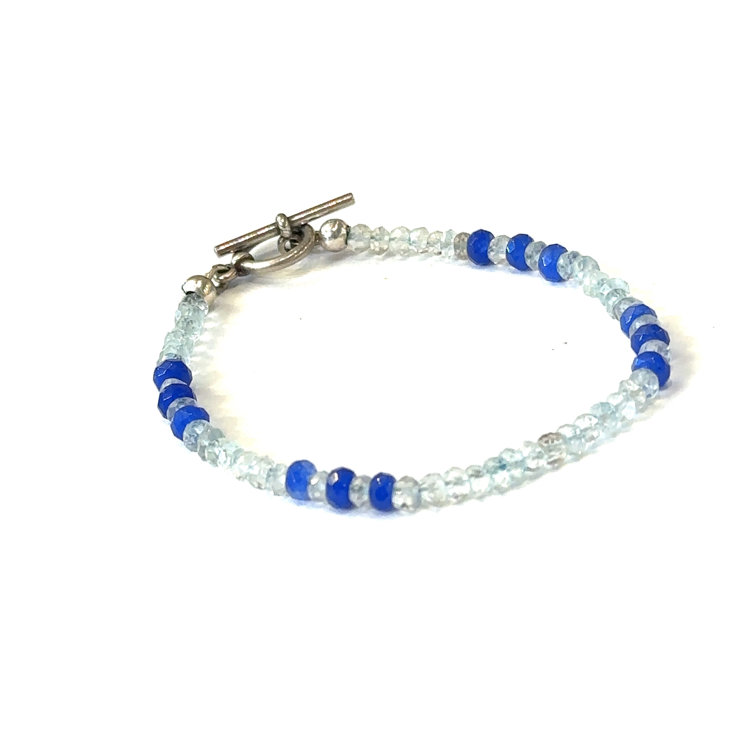 Aquamarine and Sodalite gemstone Bracelet, Jewelry