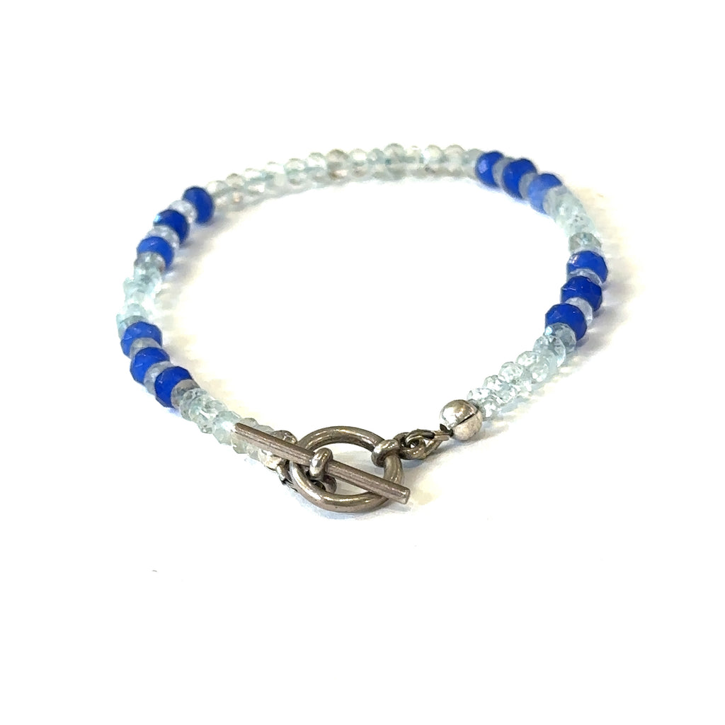 Aquamarine and Sodalite gemstone Bracelet, Jewelry