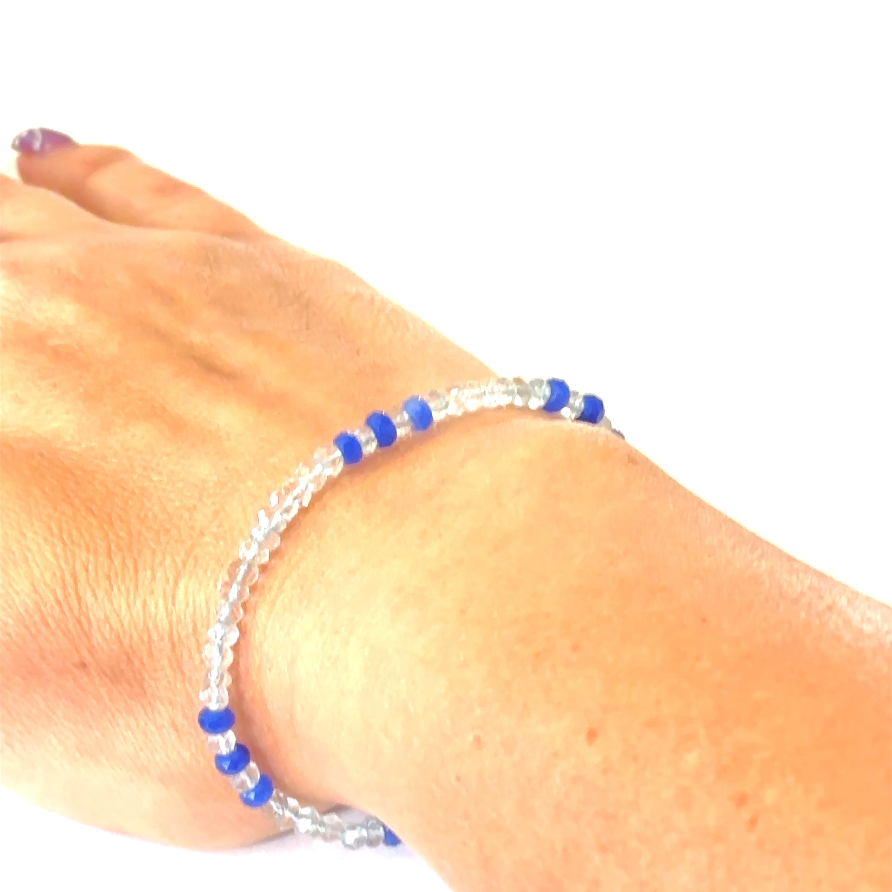 Aquamarine and Sodalite gemstone Bracelet, Jewelry