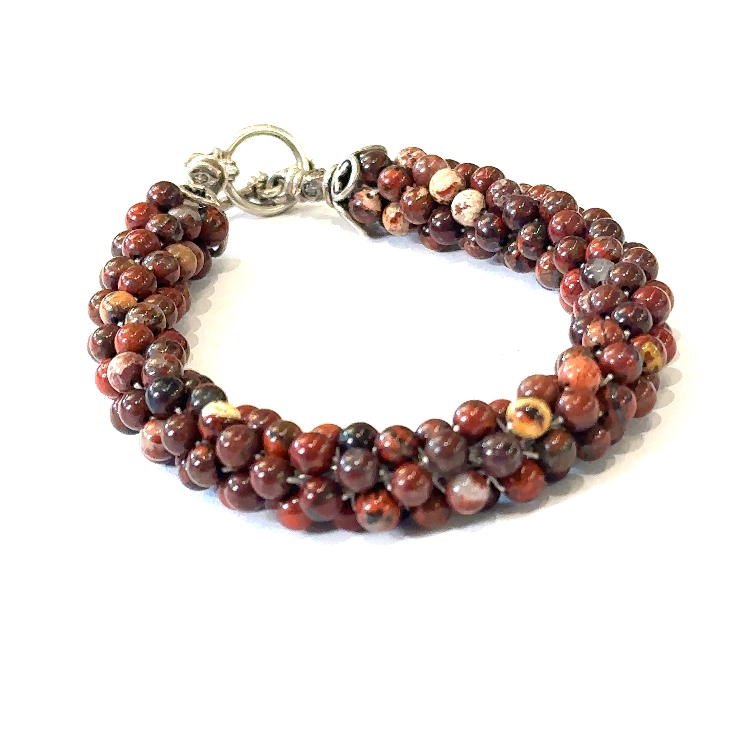 Brecciated jasper gemstone crocheted, jewelry