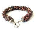 Brecciated crocheted gemstone bracelet, jewelry
