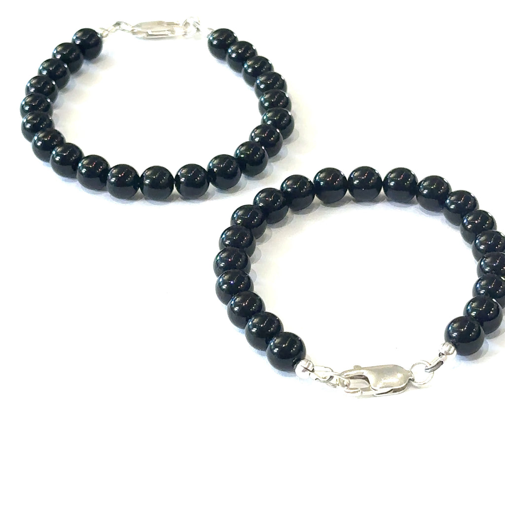 Black Onyx bracelet  beaded gemstone bracelet, Jewelry