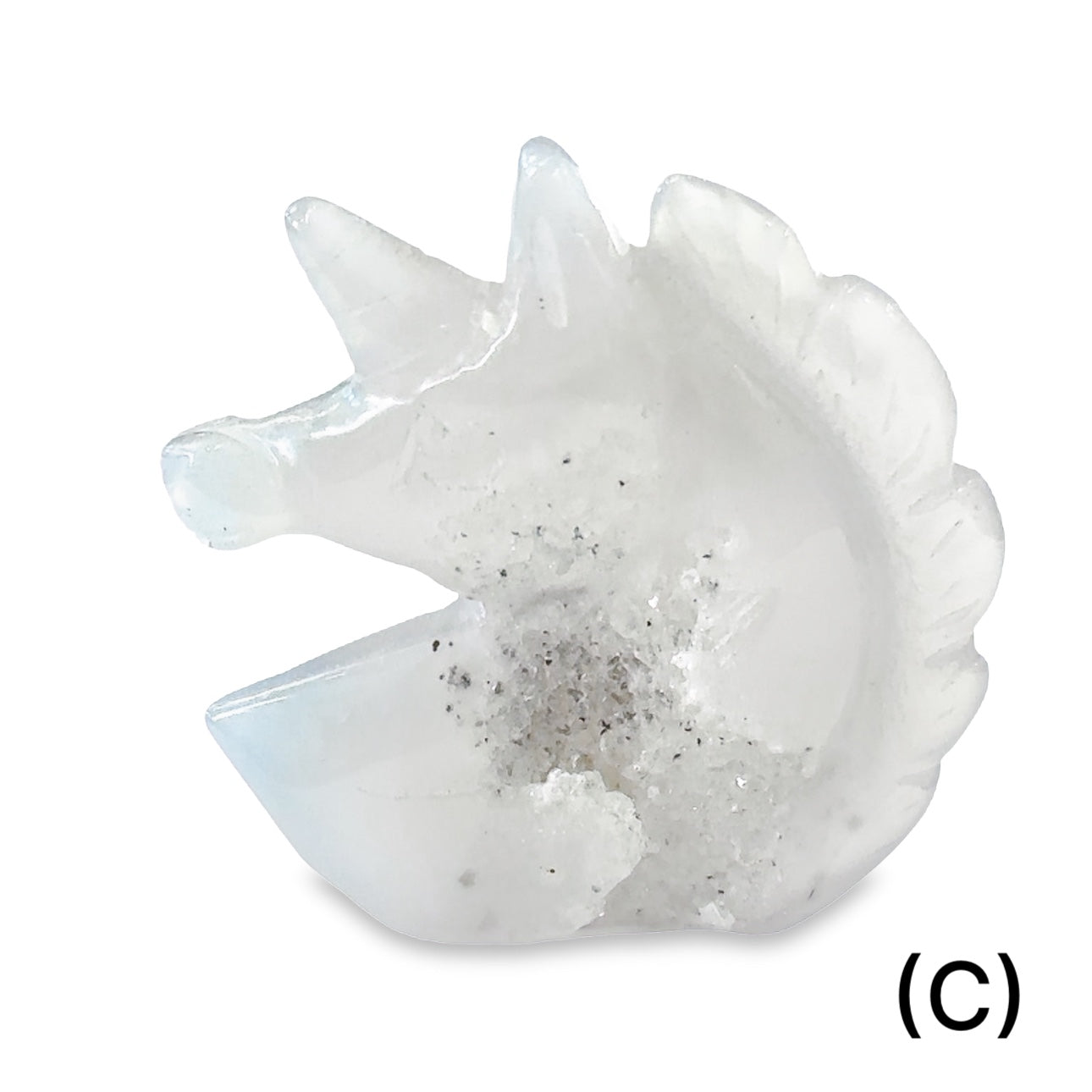 Druzy Agate Unicorn Carving – Ethically Sourced Crystal for Protection, Balance & Confidence