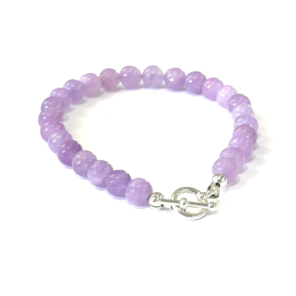 Lavender Jade Gemstone Bracelet, jewelry