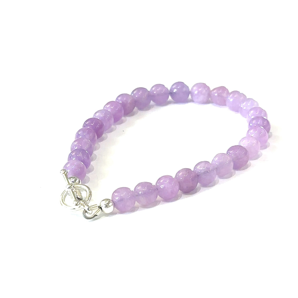 Lavender Jade Gemstone Bracelet, jewelry