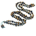 Golden Tiger Eye and Pyrite Mala Necklace, jewelry