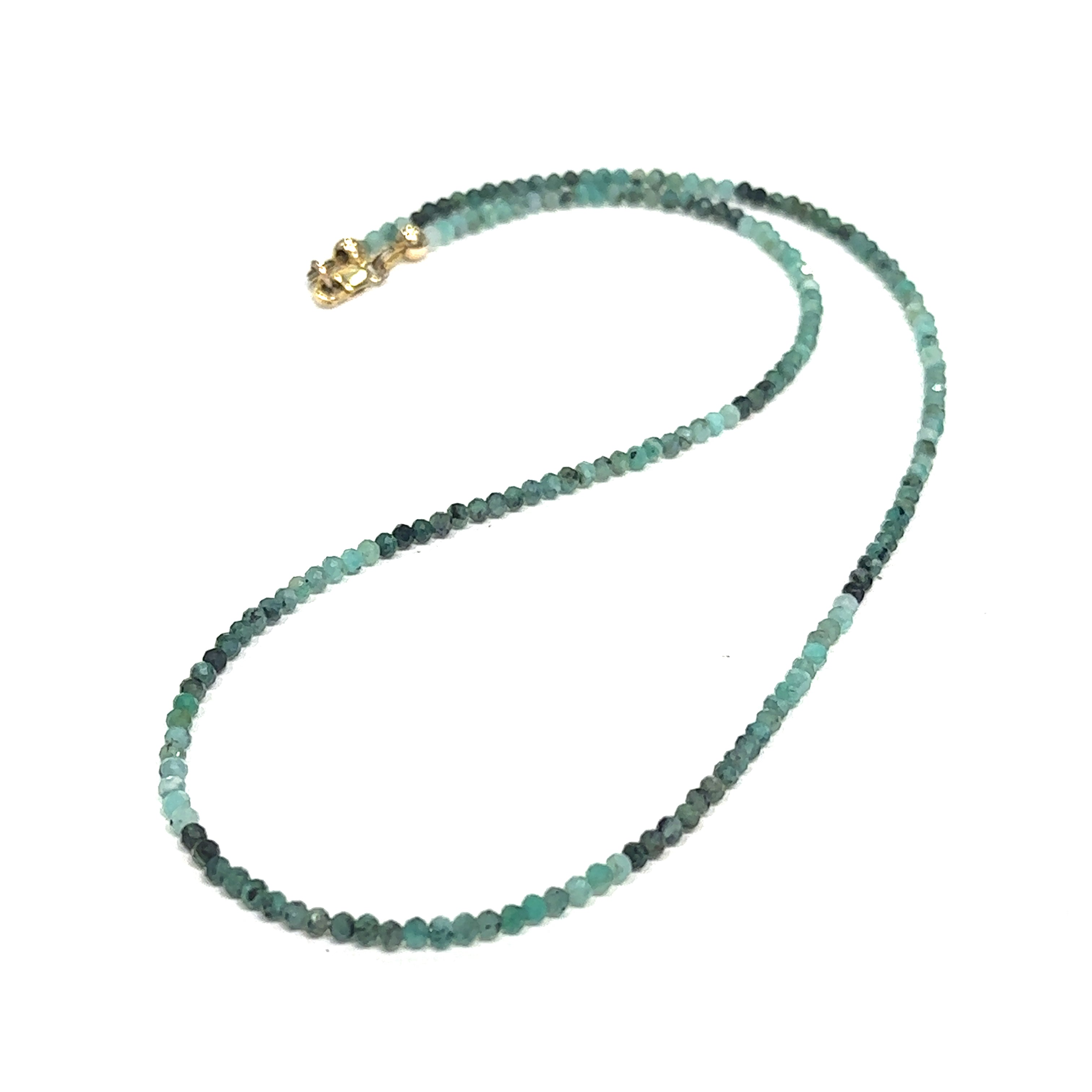 Emerald Gemstone Beaded Necklace, jewelry