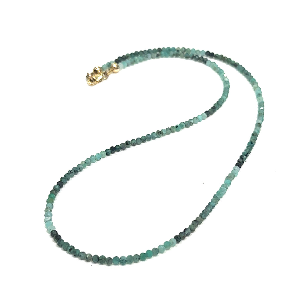 Emerald Gemstone Beaded Necklace, jewelry