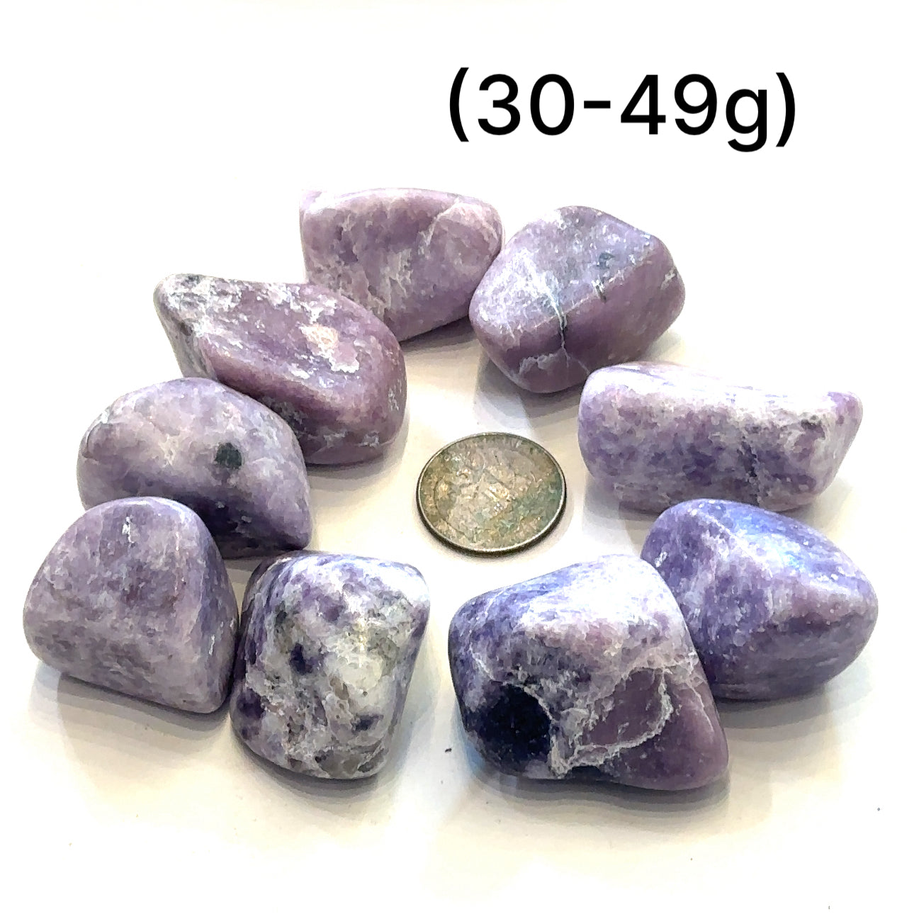 Lepidolite tumbled gemstones
