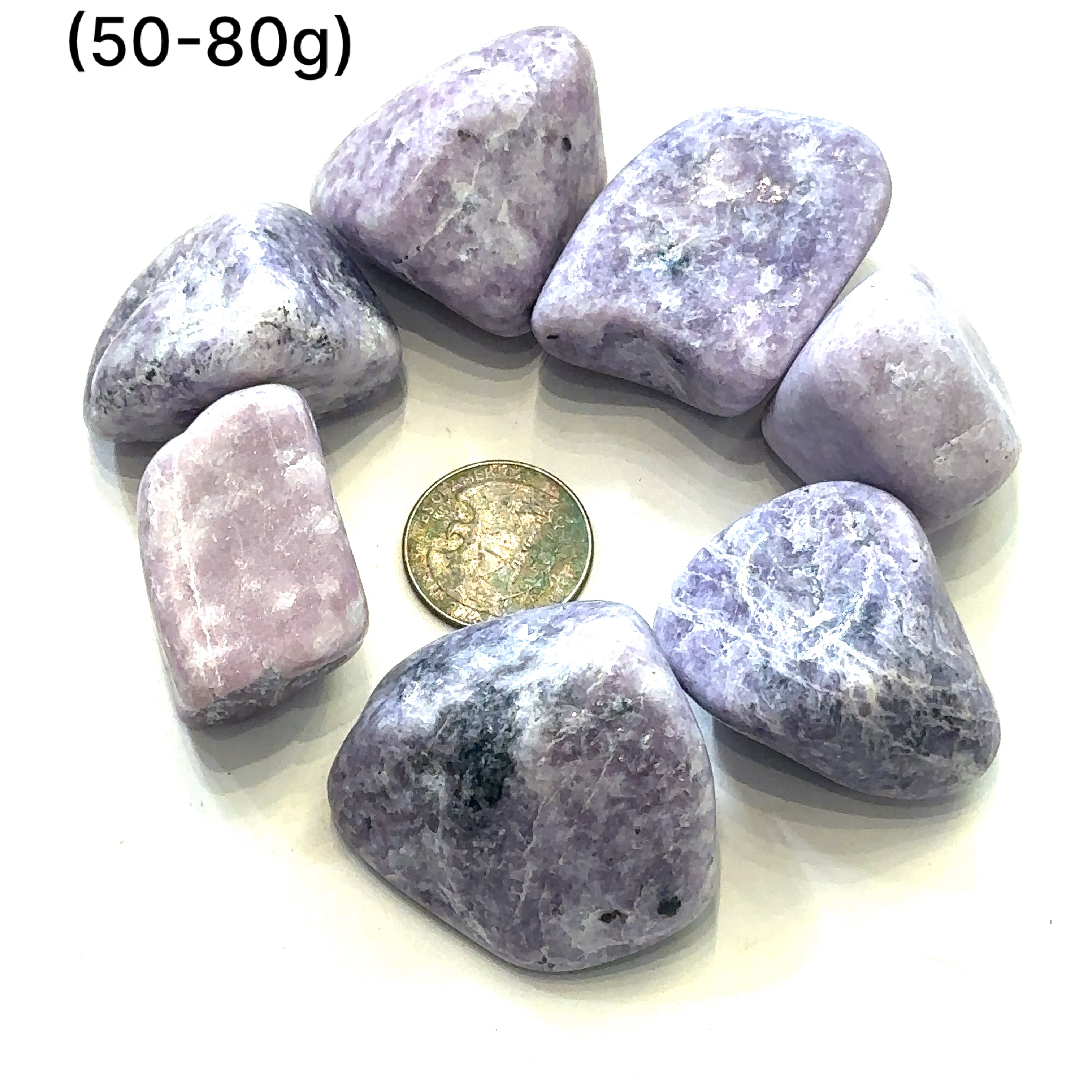 Lepidolite tumbled gemstones