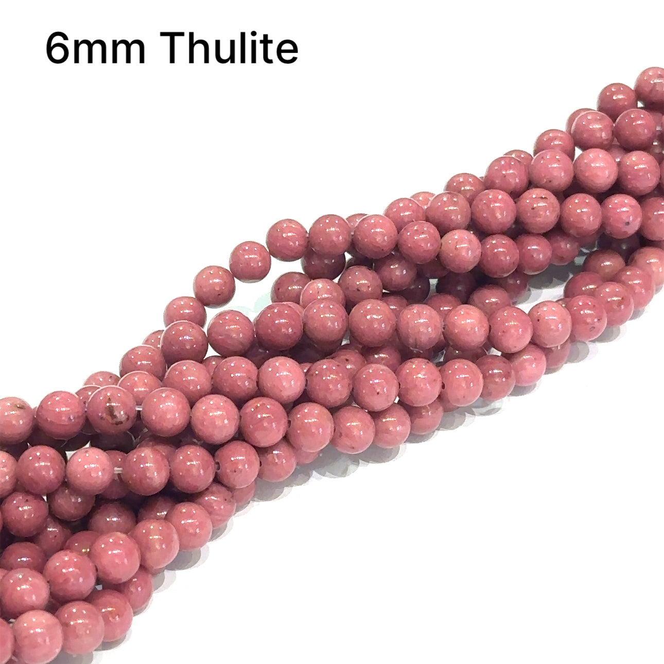 Thulite Gemstone Strand