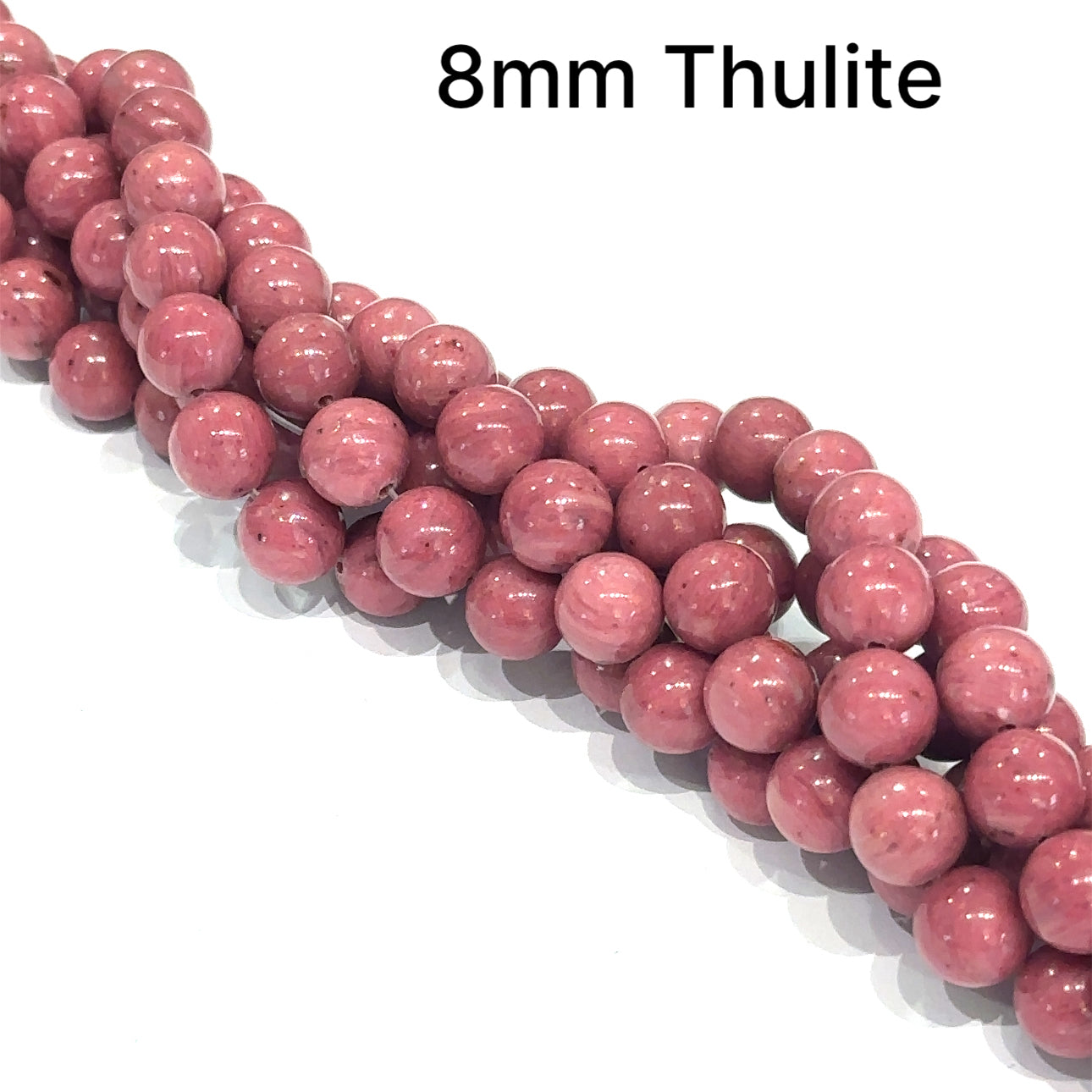 Thulite Gemstone Strand