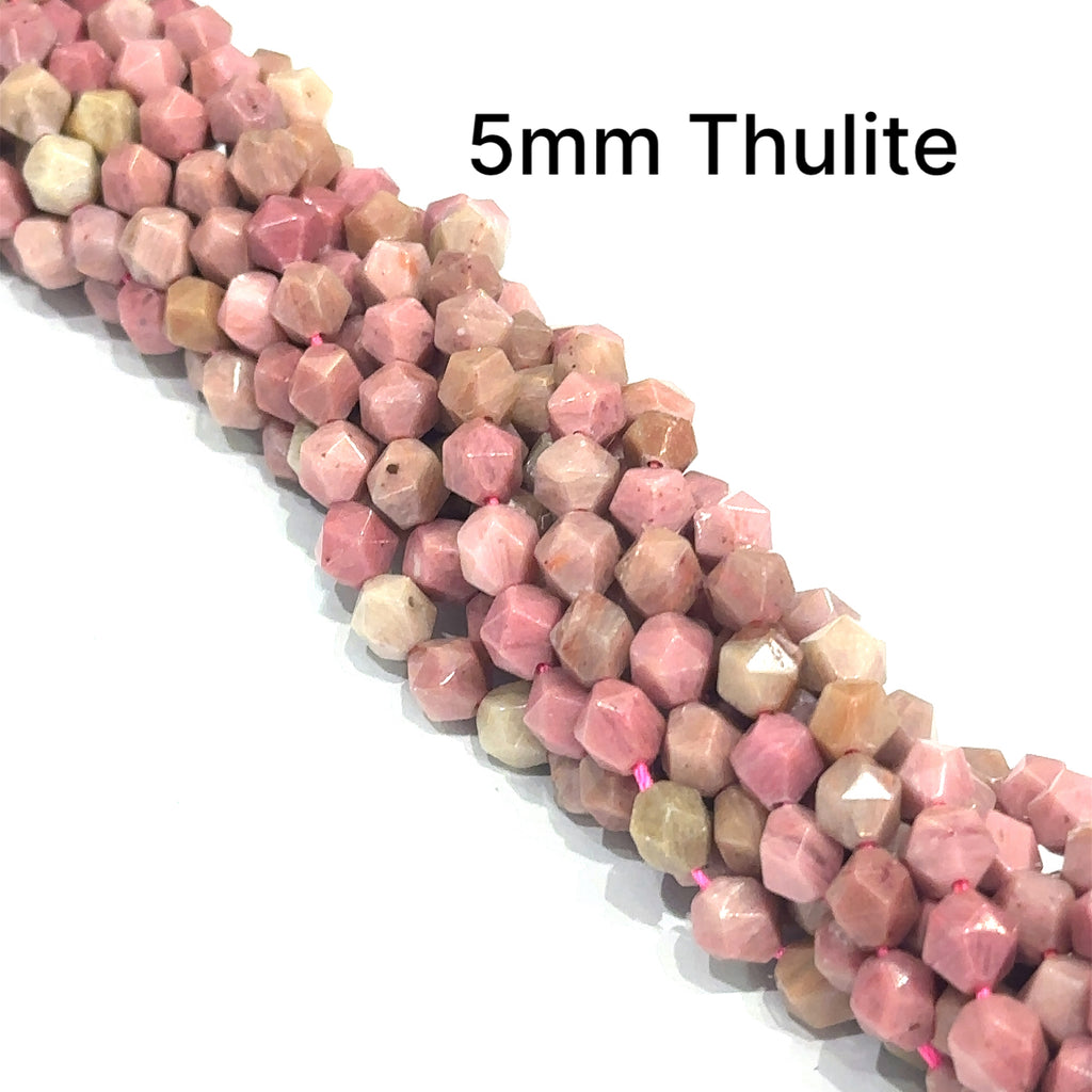 Thulite Gemstone Strand