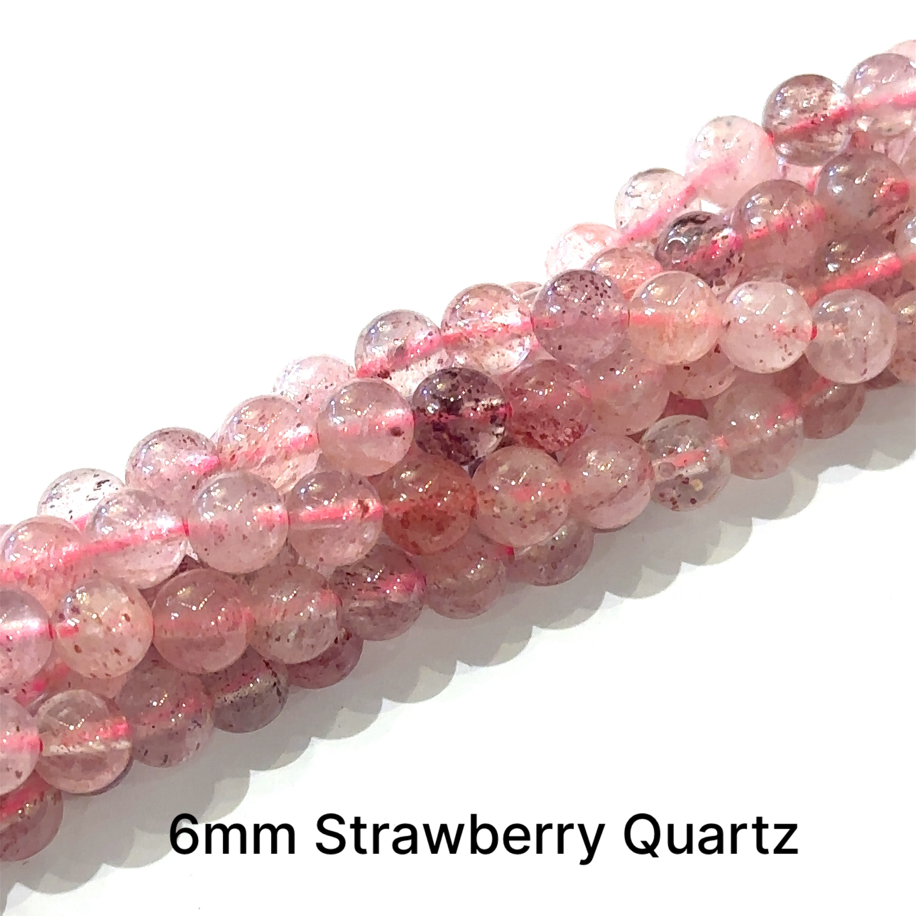 Strawberry Quartz gemstone strands, jewelry supplies